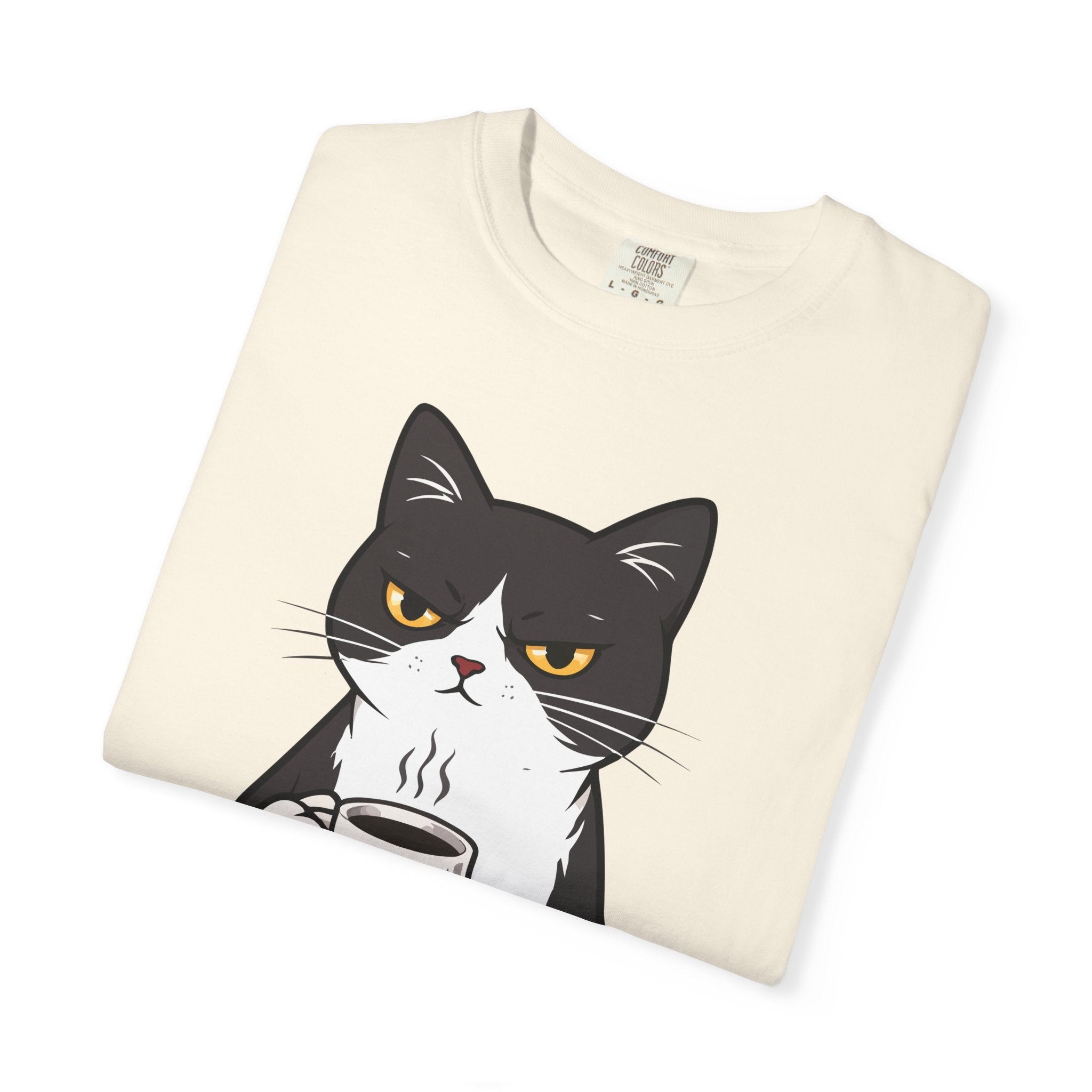 Funny Cat Coffee T-Shirt – “Coffee Because Murder Is Wrong” | Sarcastic Cat Lover Graphic Tee