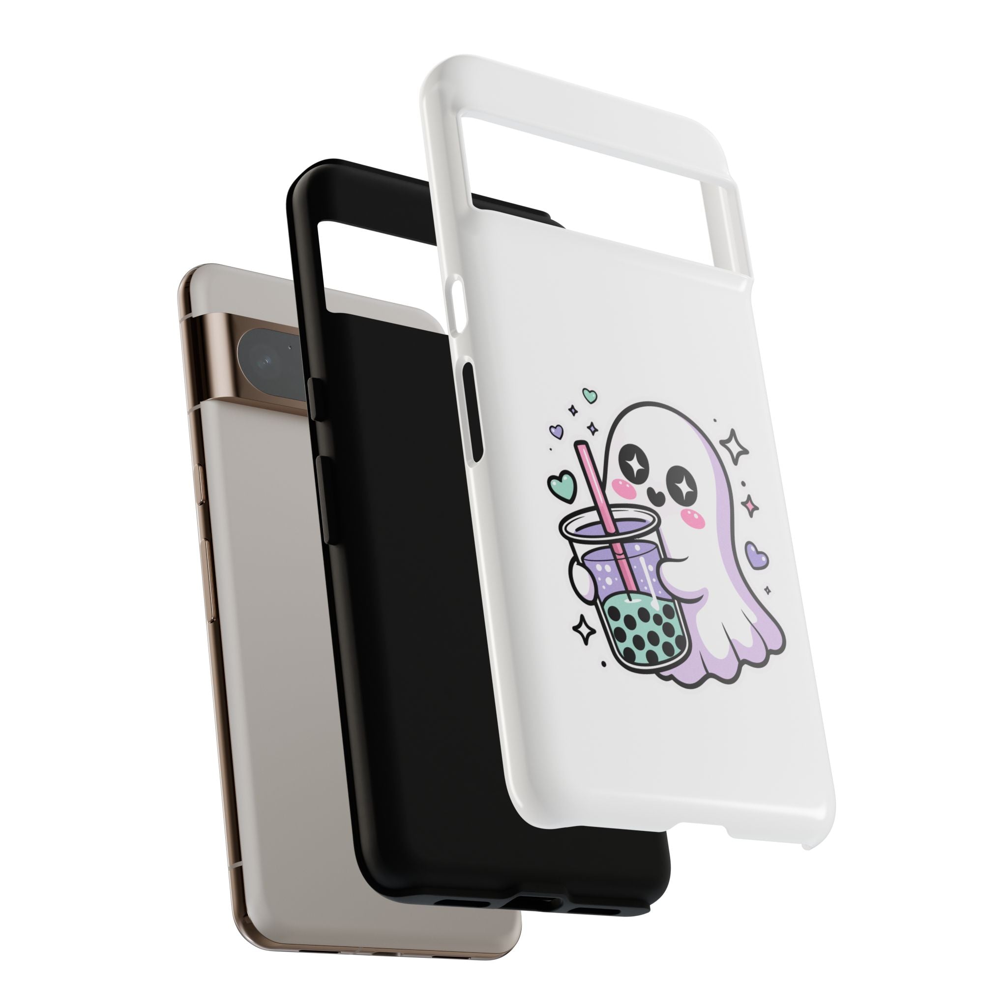 Cute Ghost Boba Phone Case – Kawaii Bubble Tea Ghost Cover | Spooky Cute Aesthetic Case