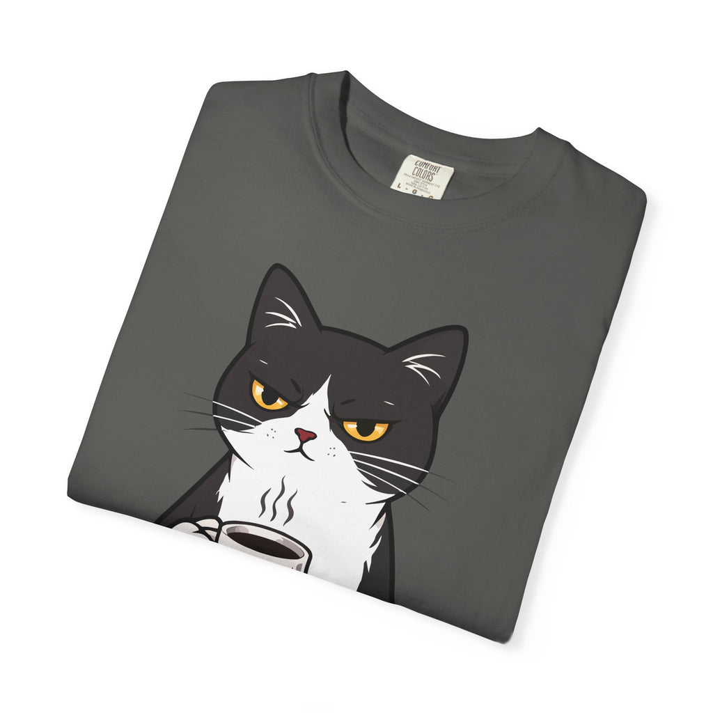 Funny Cat Coffee T-Shirt – “Coffee Because Murder Is Wrong” | Sarcastic Cat Lover Graphic Tee