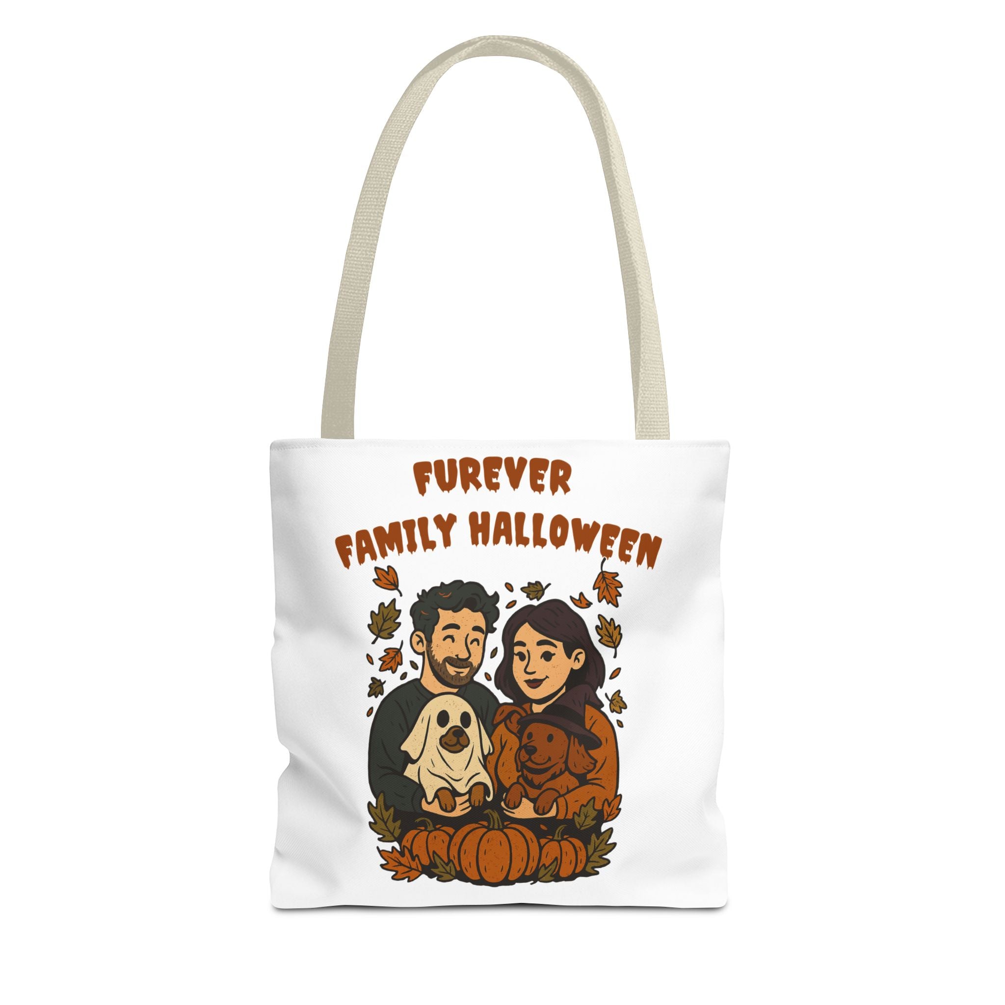 Halloween Dog Tote Bag — Dog Lover “Furever Family Halloween” Autumn Pumpkin Pet Tote