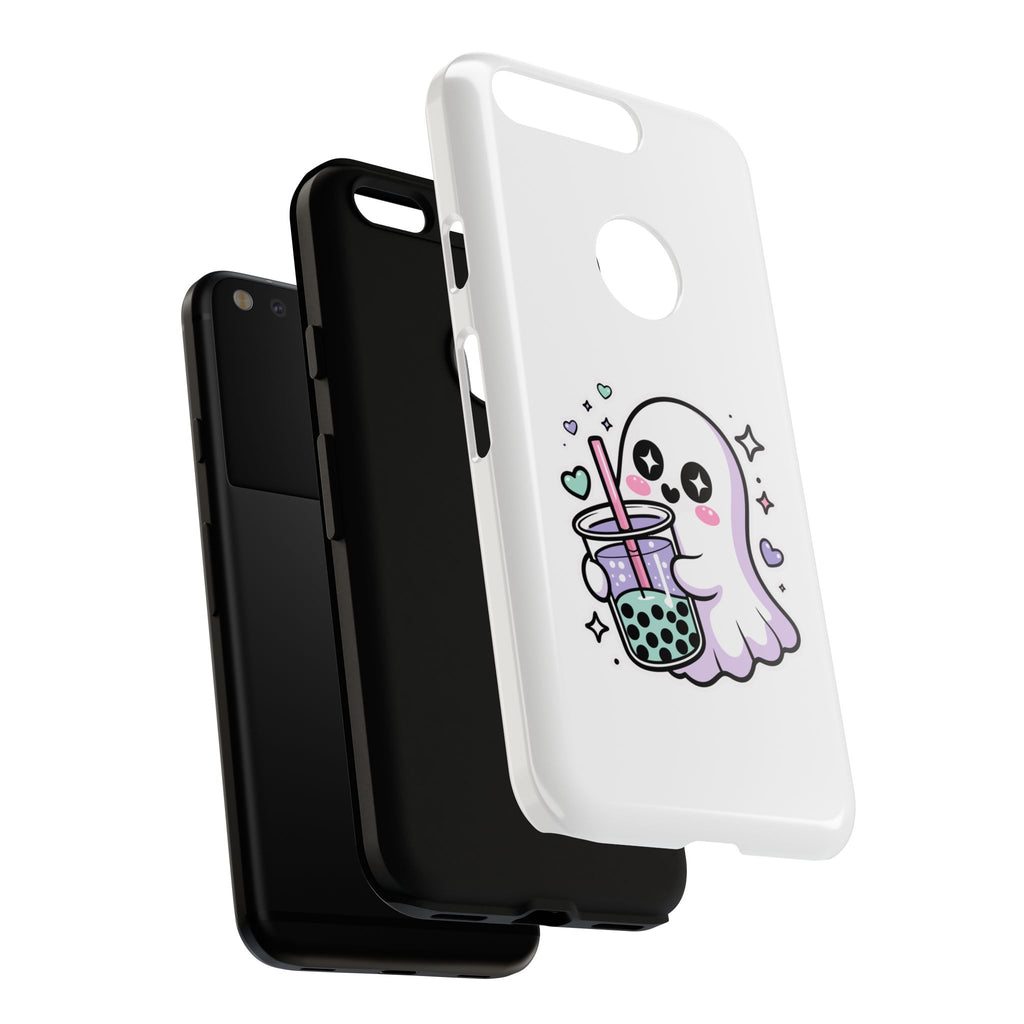 Cute Ghost Boba Phone Case – Kawaii Bubble Tea Ghost Cover | Spooky Cute Aesthetic Case