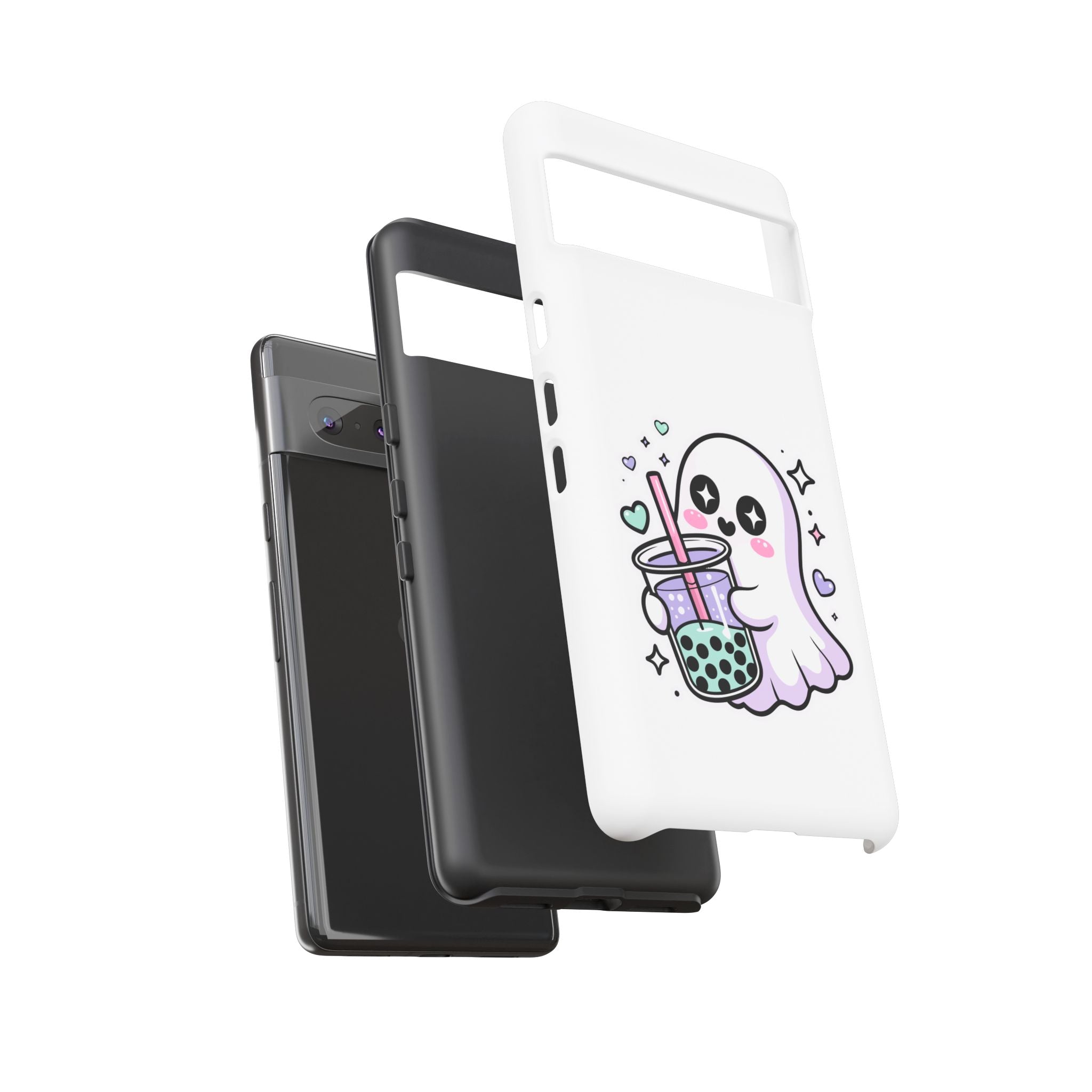 Cute Ghost Boba Phone Case – Kawaii Bubble Tea Ghost Cover | Spooky Cute Aesthetic Case
