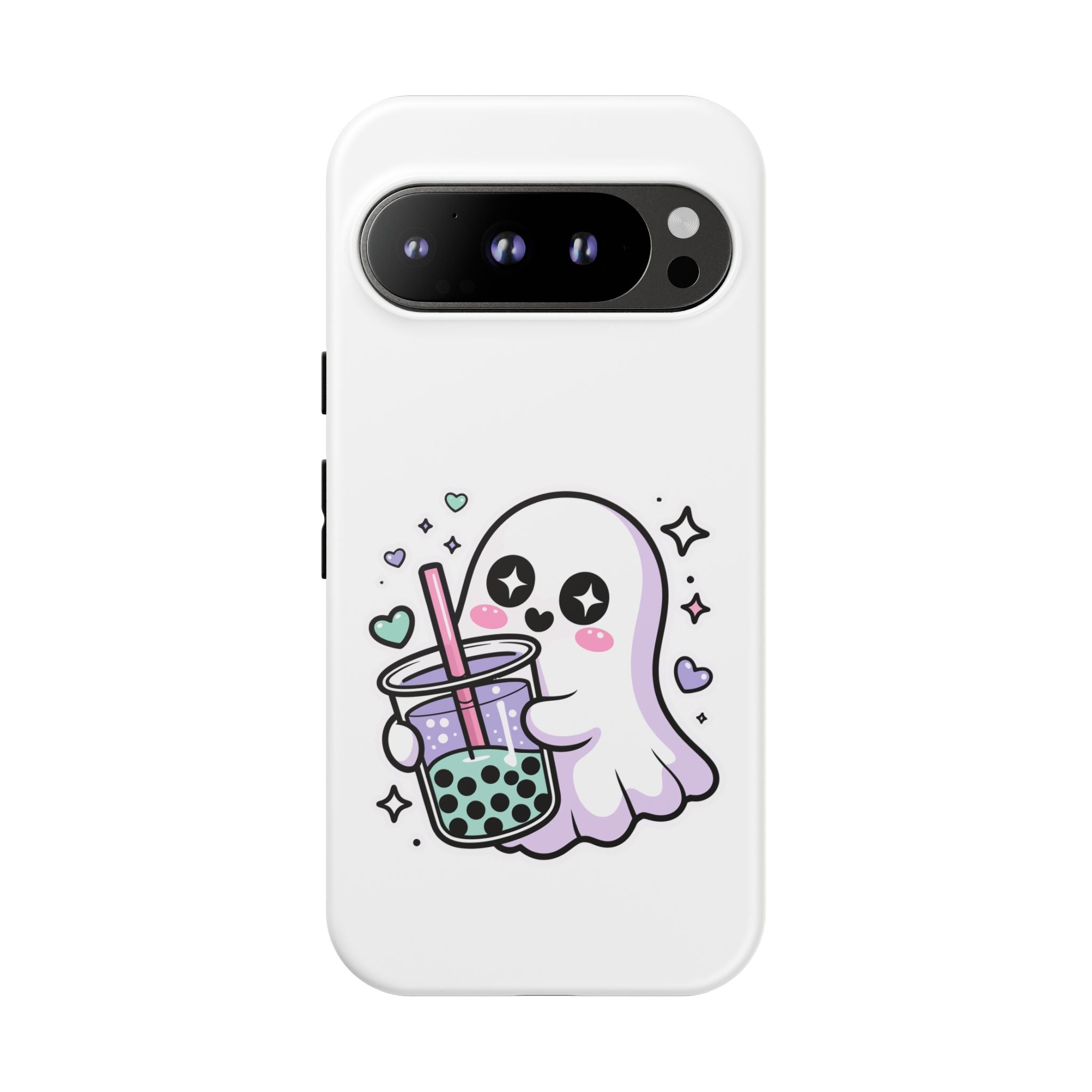 Cute Ghost Boba Phone Case – Kawaii Bubble Tea Ghost Cover | Spooky Cute Aesthetic Case