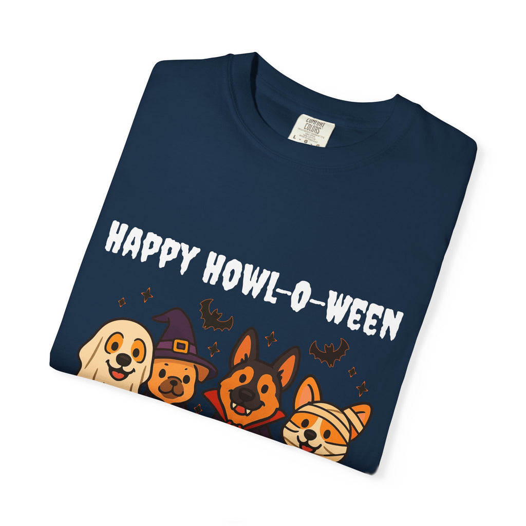 Funny Dog Halloween Shirt – Happy Howl-O-Ween Dog Costume Graphic Tee | Cute Dog Halloween Party Shirt