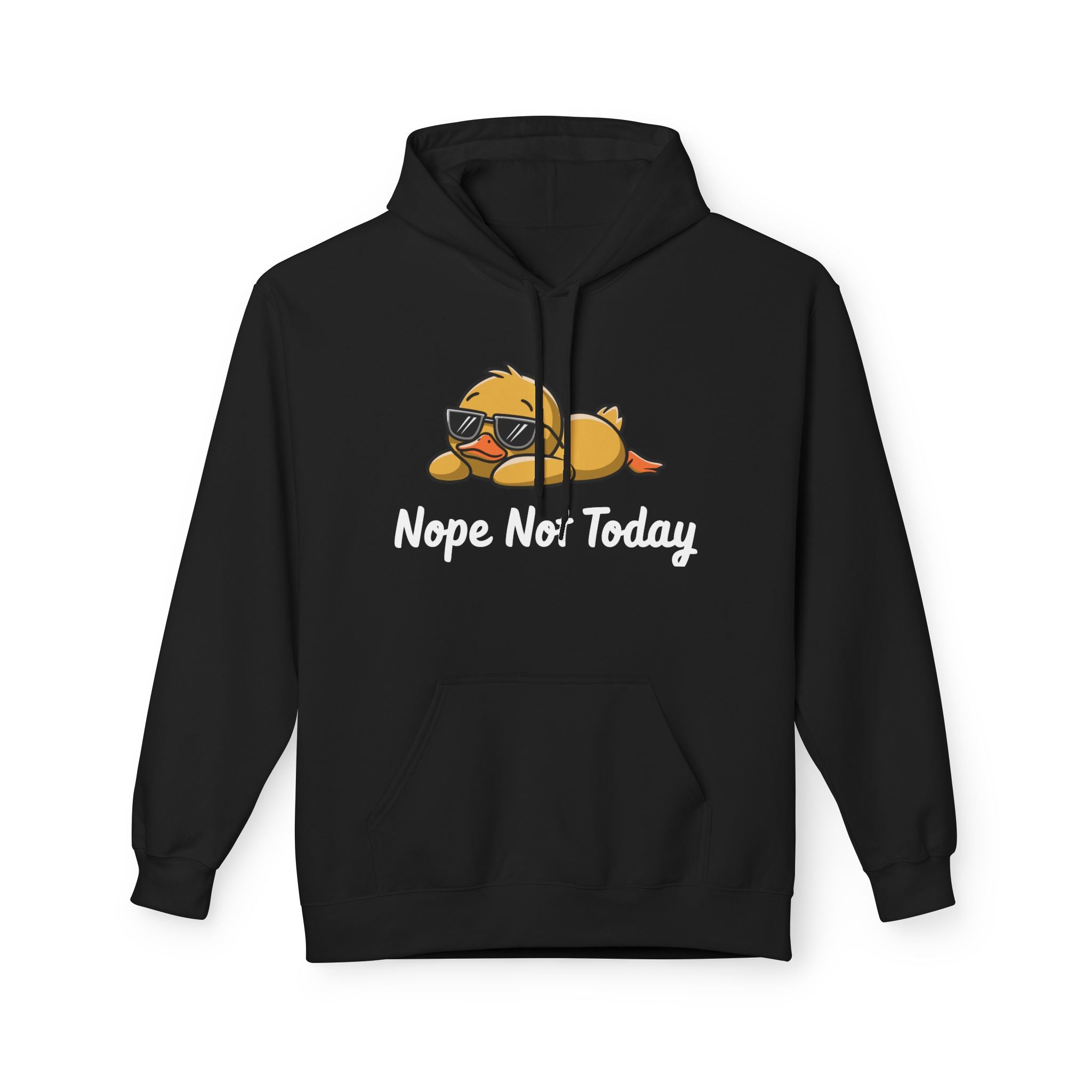 Funny Duck Graphic Hoodie – “Nope. Not Today.” Lazy Animal Meme wear | Cute Duck Illustration Hoodie | Aesthetic Streetwear