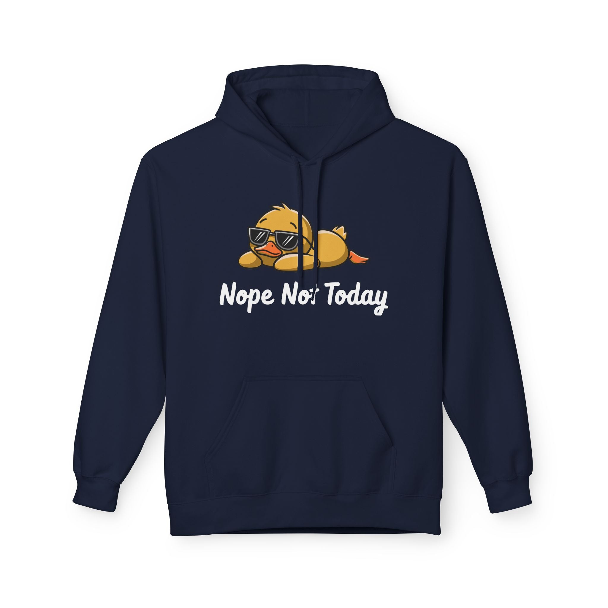 Funny Duck Graphic Hoodie – “Nope. Not Today.” Lazy Animal Meme wear | Cute Duck Illustration Hoodie | Aesthetic Streetwear