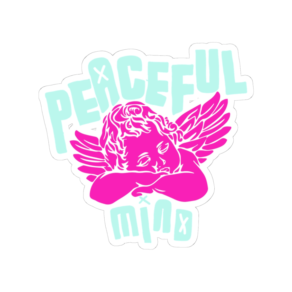 Retro Angel Sticker – Pastel Aesthetic Angelcore Vinyl Sticker | Cute Laptop & Water Bottle Decal