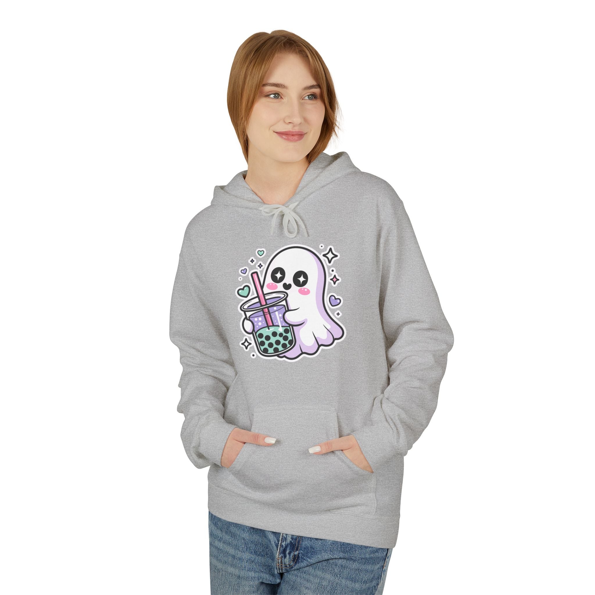 Cute Ghost Boba Tea Hoodie – Kawaii Ghost Bubble Tea Hoodie | Funny Spooky Cute Graphic Hoodie