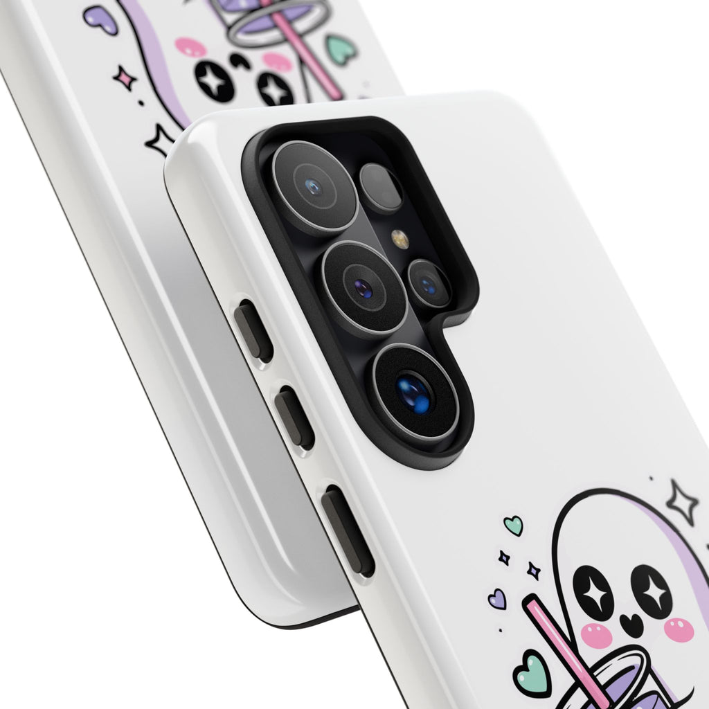 Cute Ghost Boba Phone Case – Kawaii Bubble Tea Ghost Cover | Spooky Cute Aesthetic Case