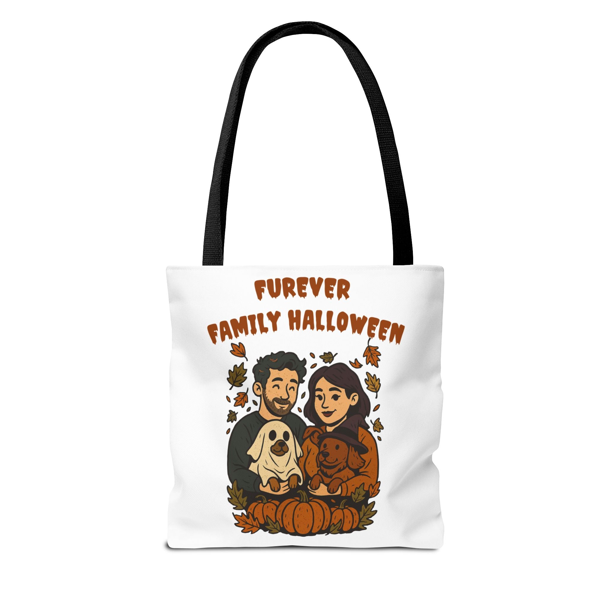 Halloween Dog Tote Bag — Dog Lover “Furever Family Halloween” Autumn Pumpkin Pet Tote