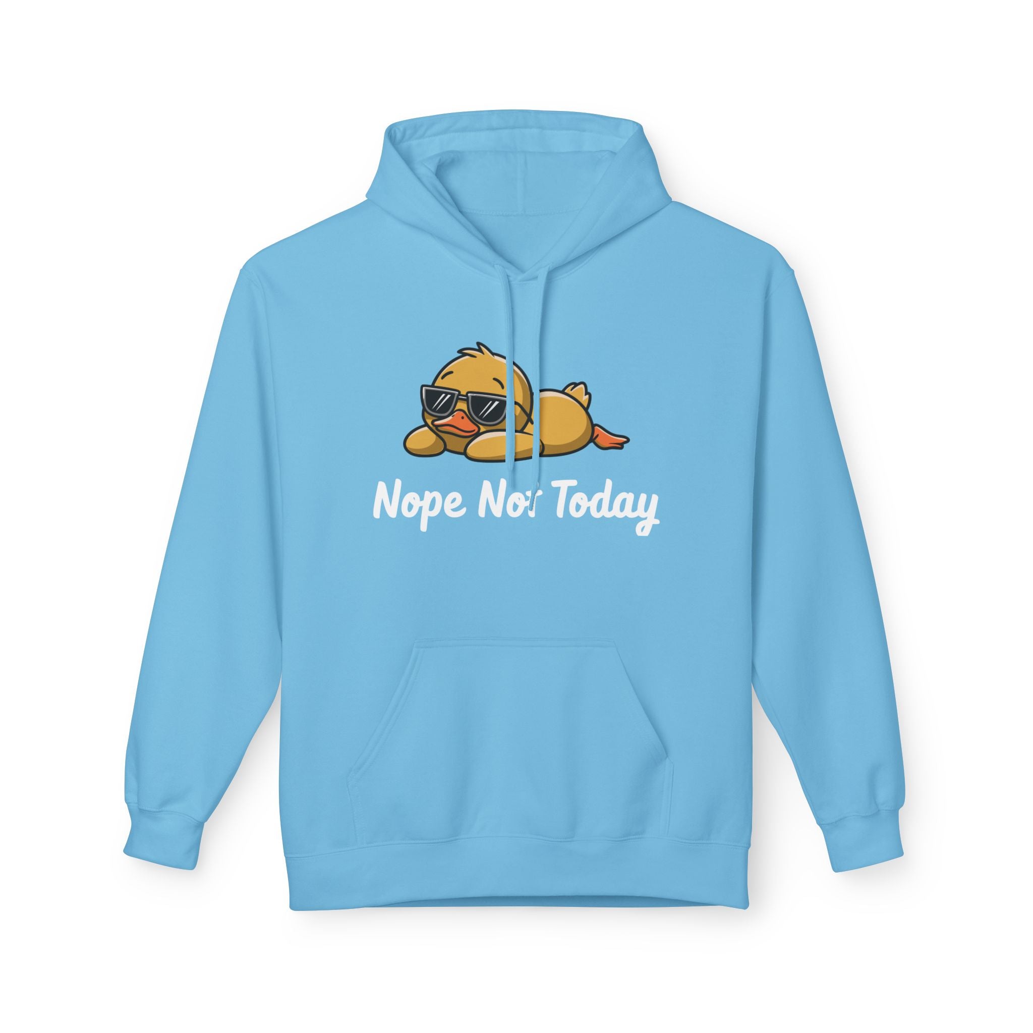 Funny Duck Graphic Hoodie – “Nope. Not Today.” Lazy Animal Meme wear | Cute Duck Illustration Hoodie | Aesthetic Streetwear