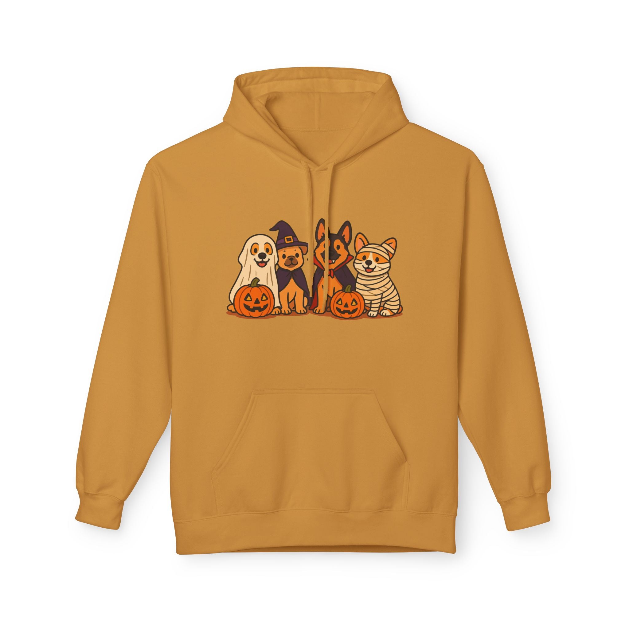 Halloween Pets Hoodie — Cute Dogs & Cat with Pumpkins