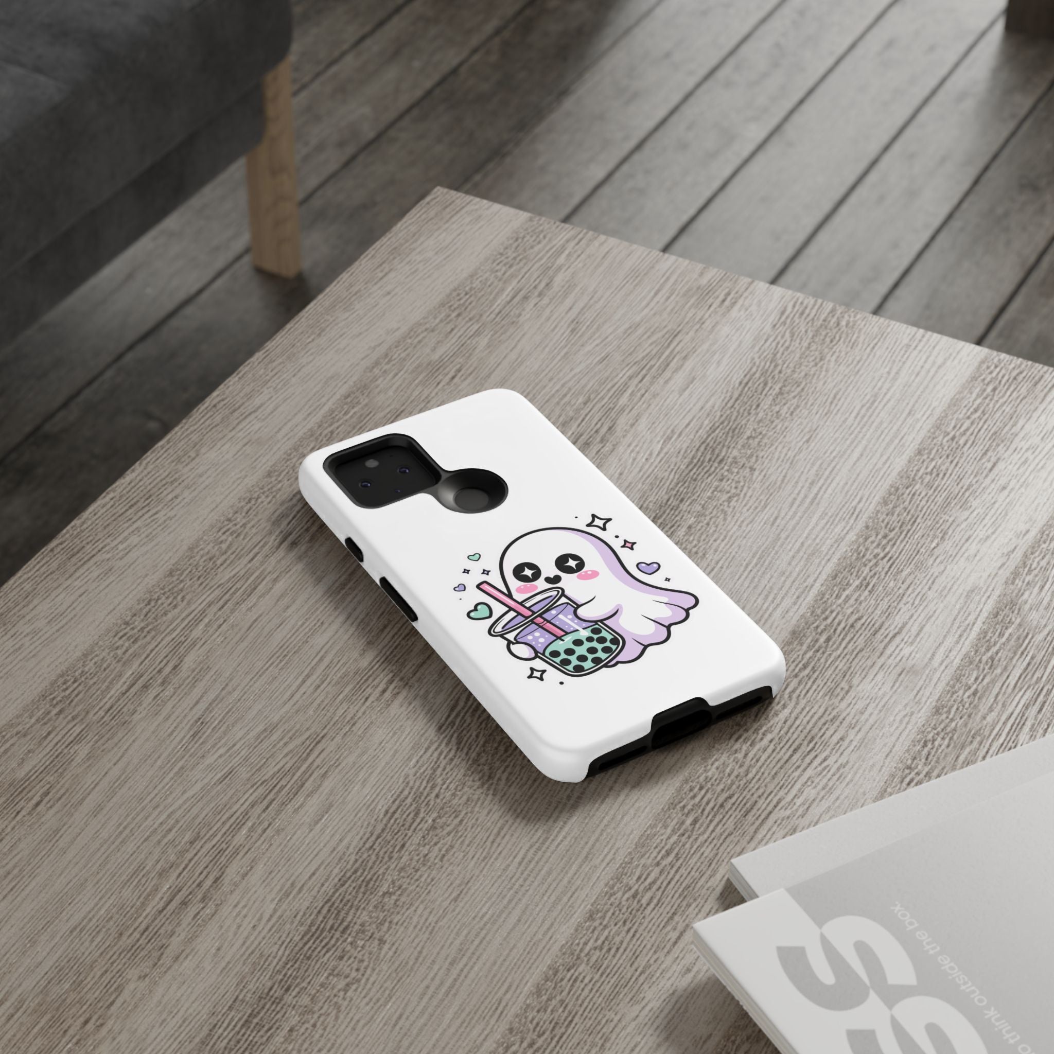 Cute Ghost Boba Phone Case – Kawaii Bubble Tea Ghost Cover | Spooky Cute Aesthetic Case