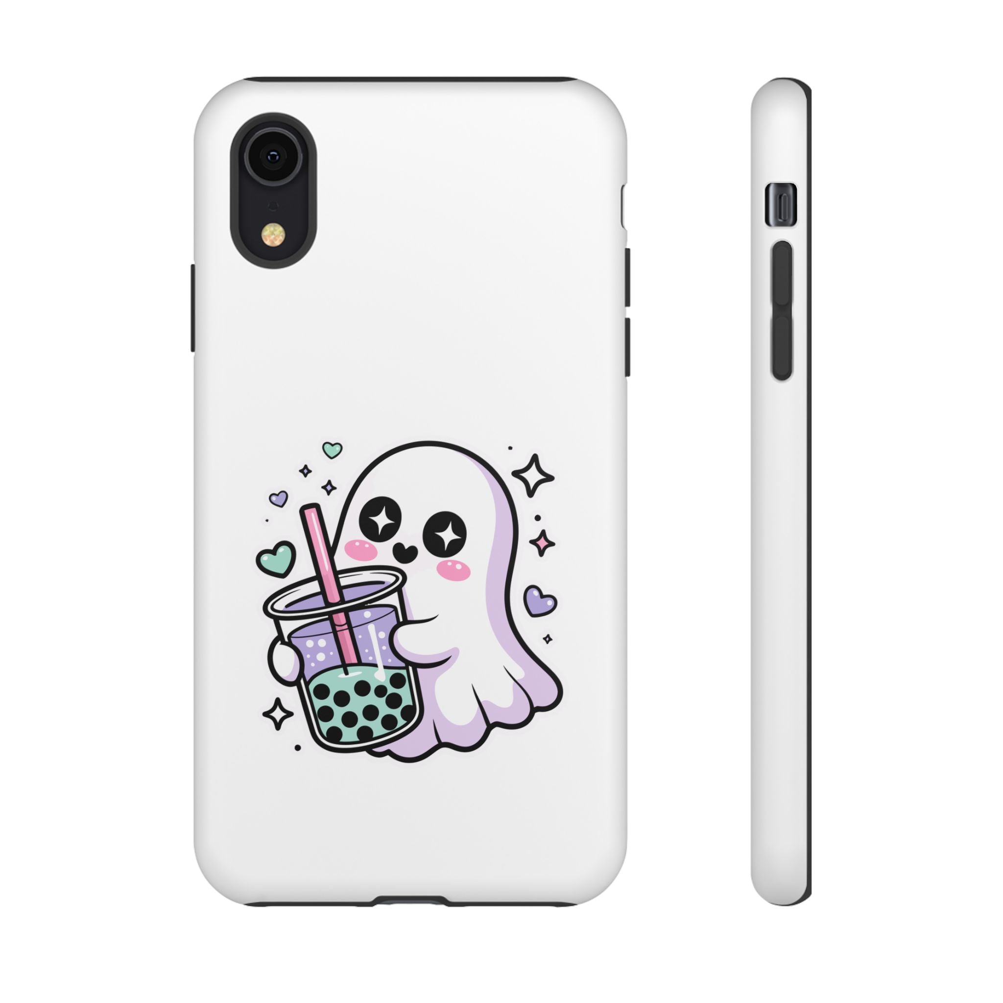 Cute Ghost Boba Phone Case – Kawaii Bubble Tea Ghost Cover | Spooky Cute Aesthetic Case