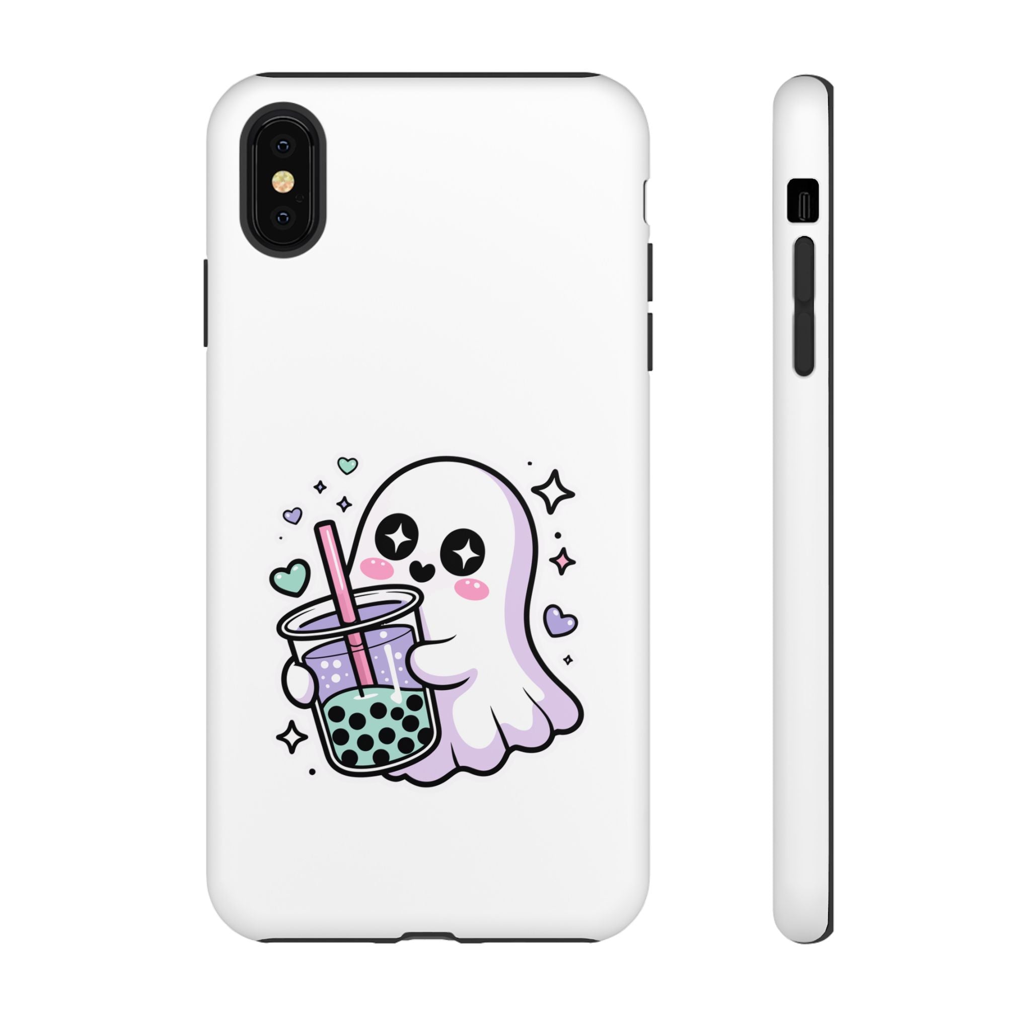 Cute Ghost Boba Phone Case – Kawaii Bubble Tea Ghost Cover | Spooky Cute Aesthetic Case