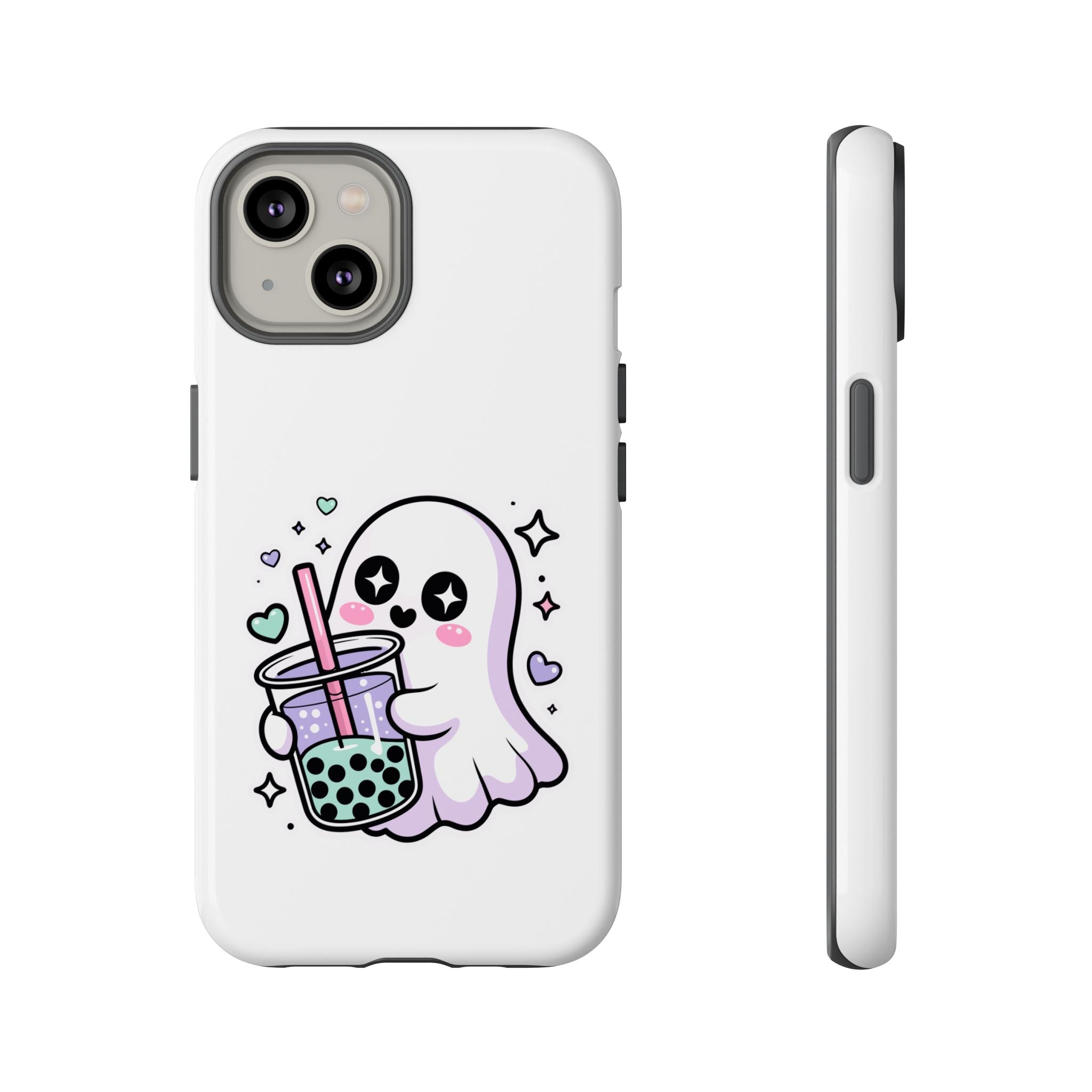 Cute Ghost Boba Phone Case – Kawaii Bubble Tea Ghost Cover | Spooky Cute Aesthetic Case