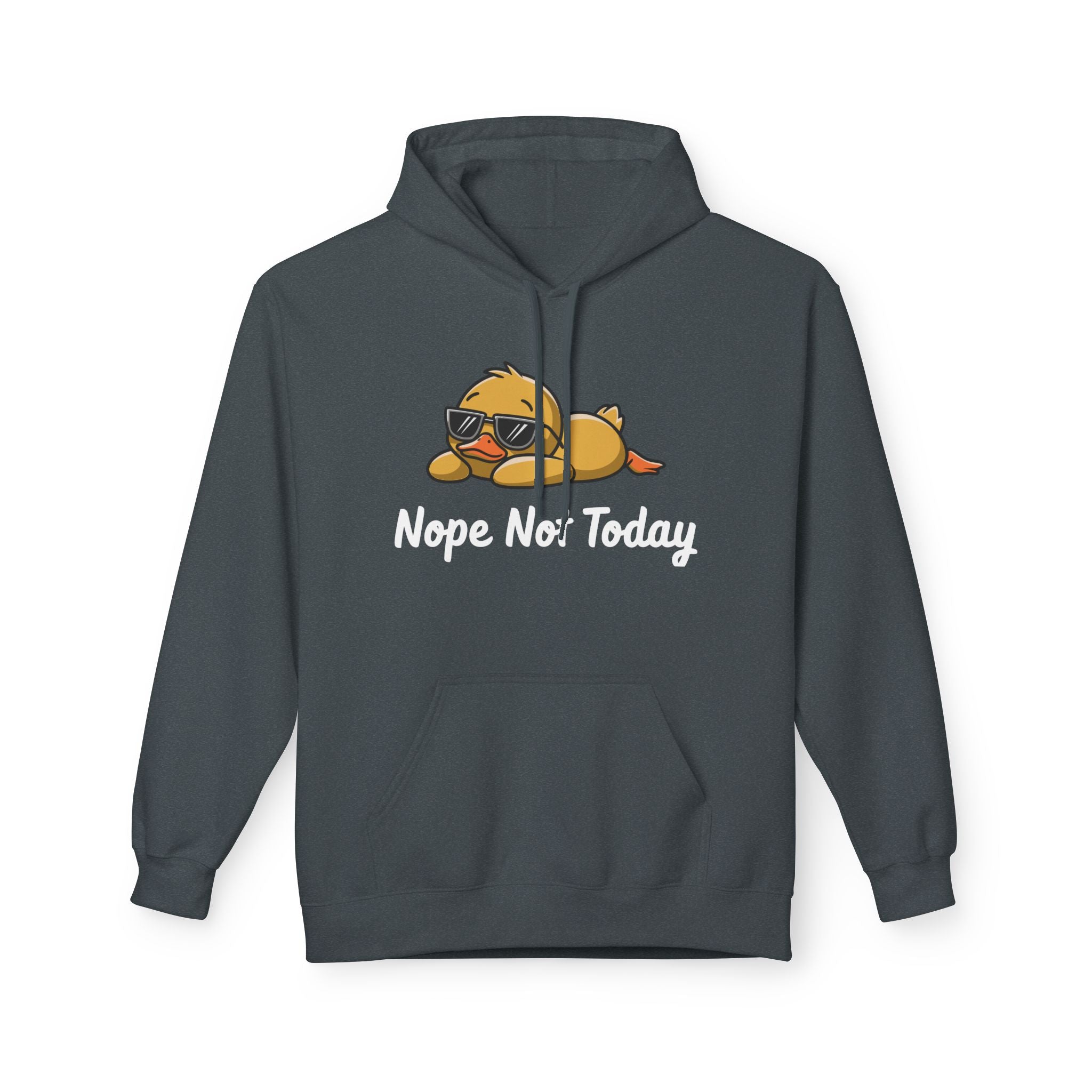 Funny Duck Graphic Hoodie – “Nope. Not Today.” Lazy Animal Meme wear | Cute Duck Illustration Hoodie | Aesthetic Streetwear