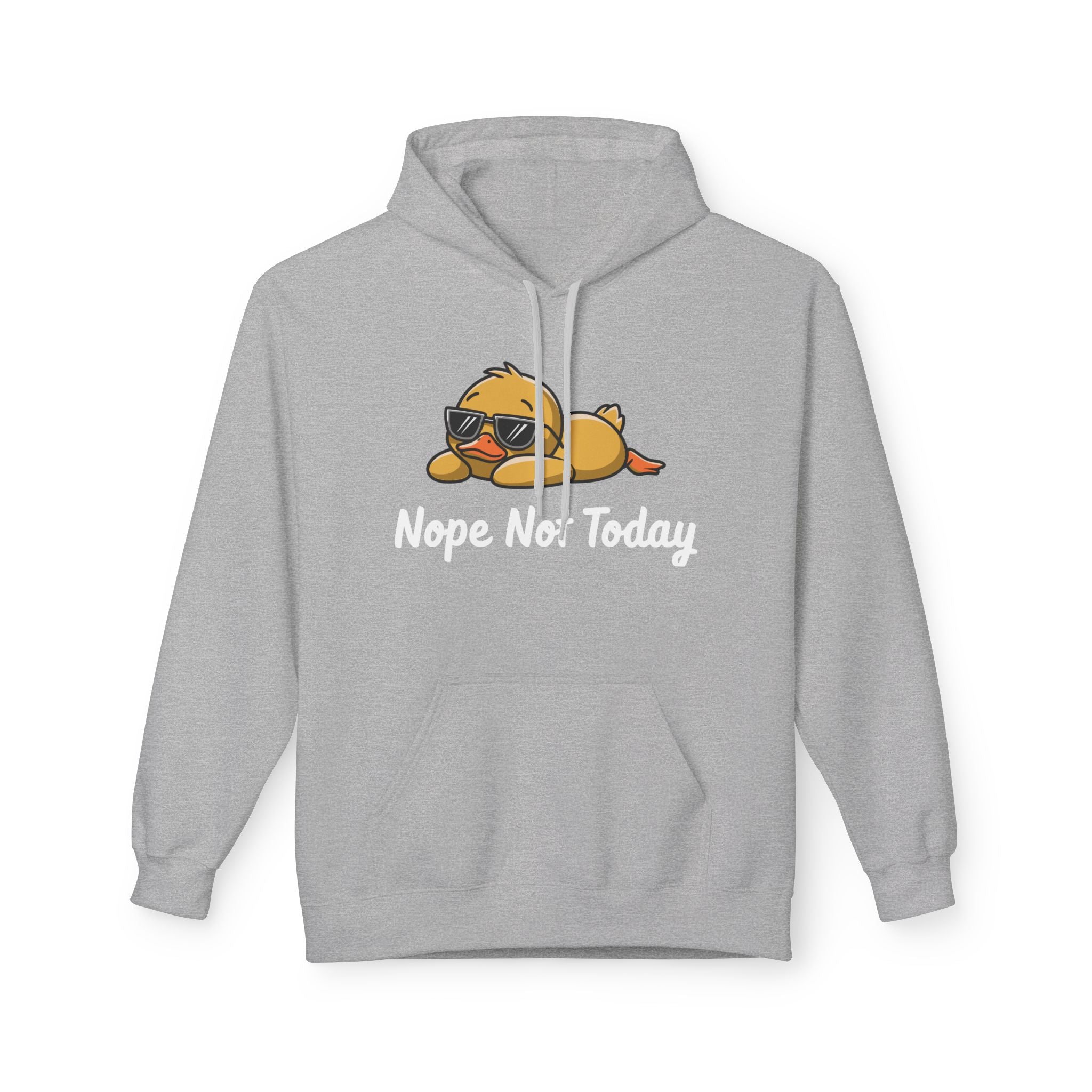 Funny Duck Graphic Hoodie – “Nope. Not Today.” Lazy Animal Meme wear | Cute Duck Illustration Hoodie | Aesthetic Streetwear