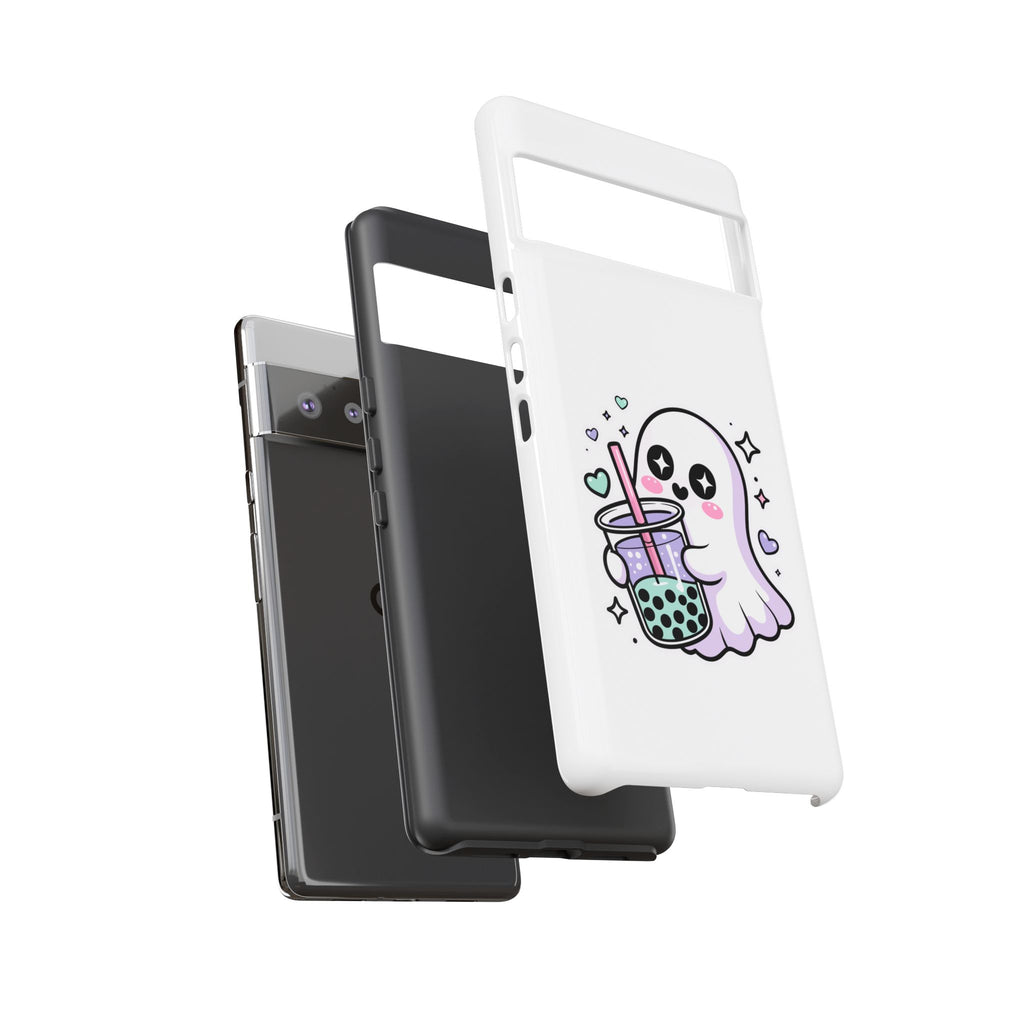 Cute Ghost Boba Phone Case – Kawaii Bubble Tea Ghost Cover | Spooky Cute Aesthetic Case