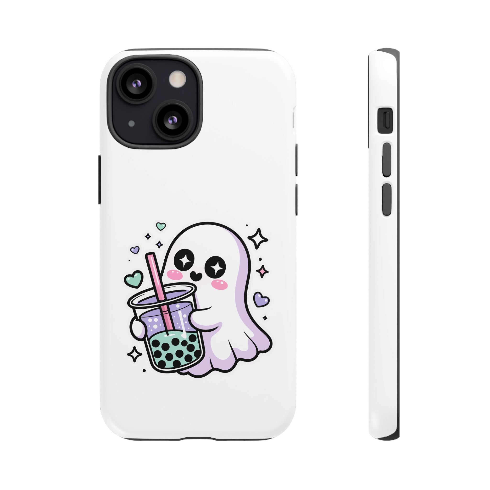 Cute Ghost Boba Phone Case – Kawaii Bubble Tea Ghost Cover | Spooky Cute Aesthetic Case