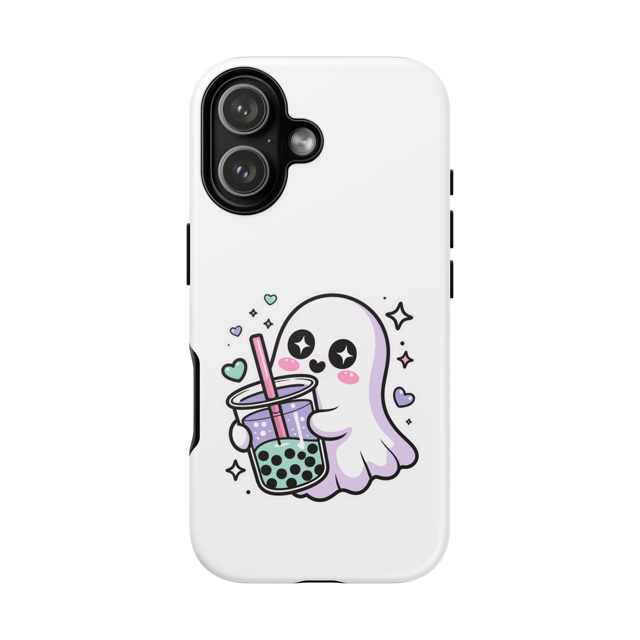 Cute Ghost Boba Phone Case – Kawaii Bubble Tea Ghost Cover | Spooky Cute Aesthetic Case
