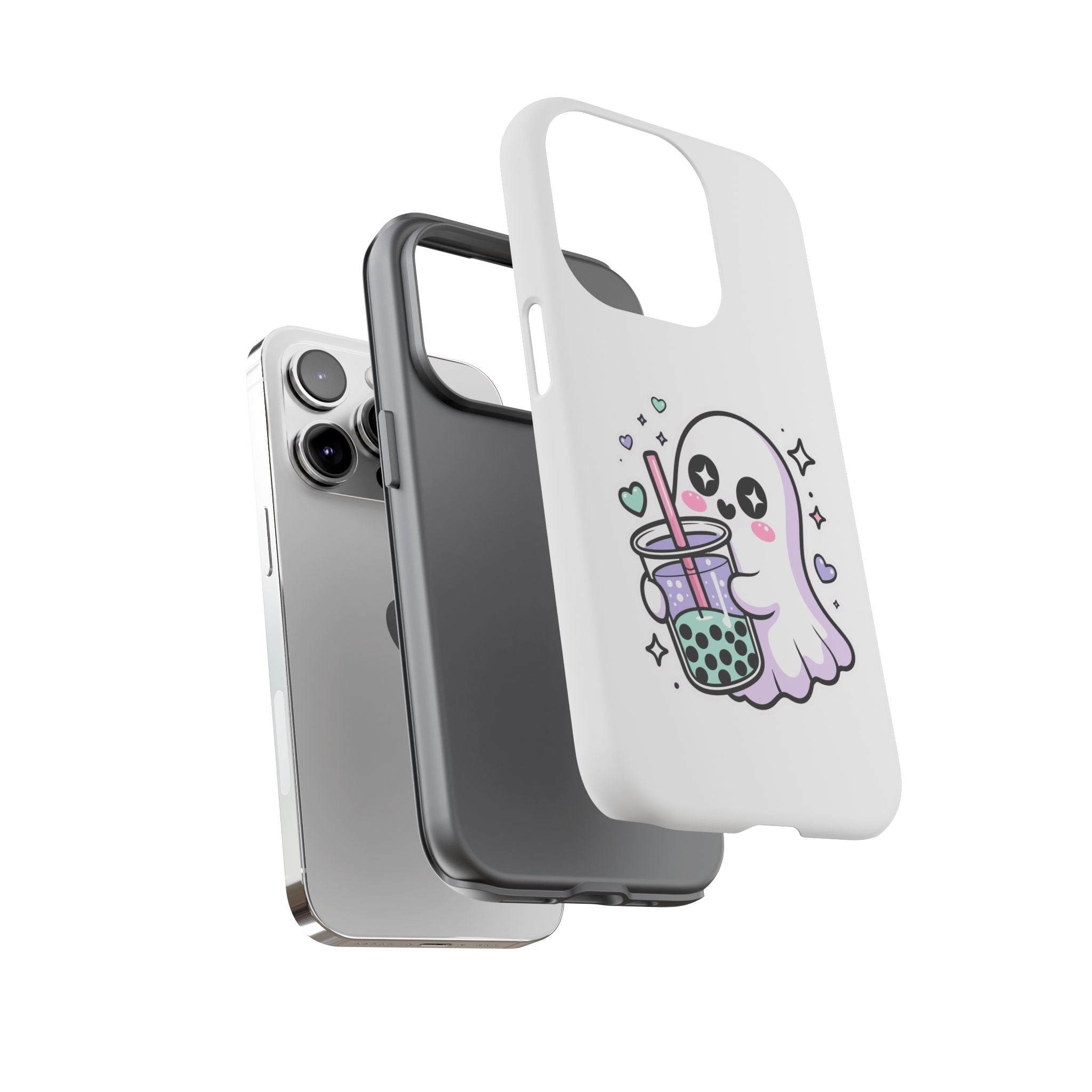 Cute Ghost Boba Phone Case – Kawaii Bubble Tea Ghost Cover | Spooky Cute Aesthetic Case