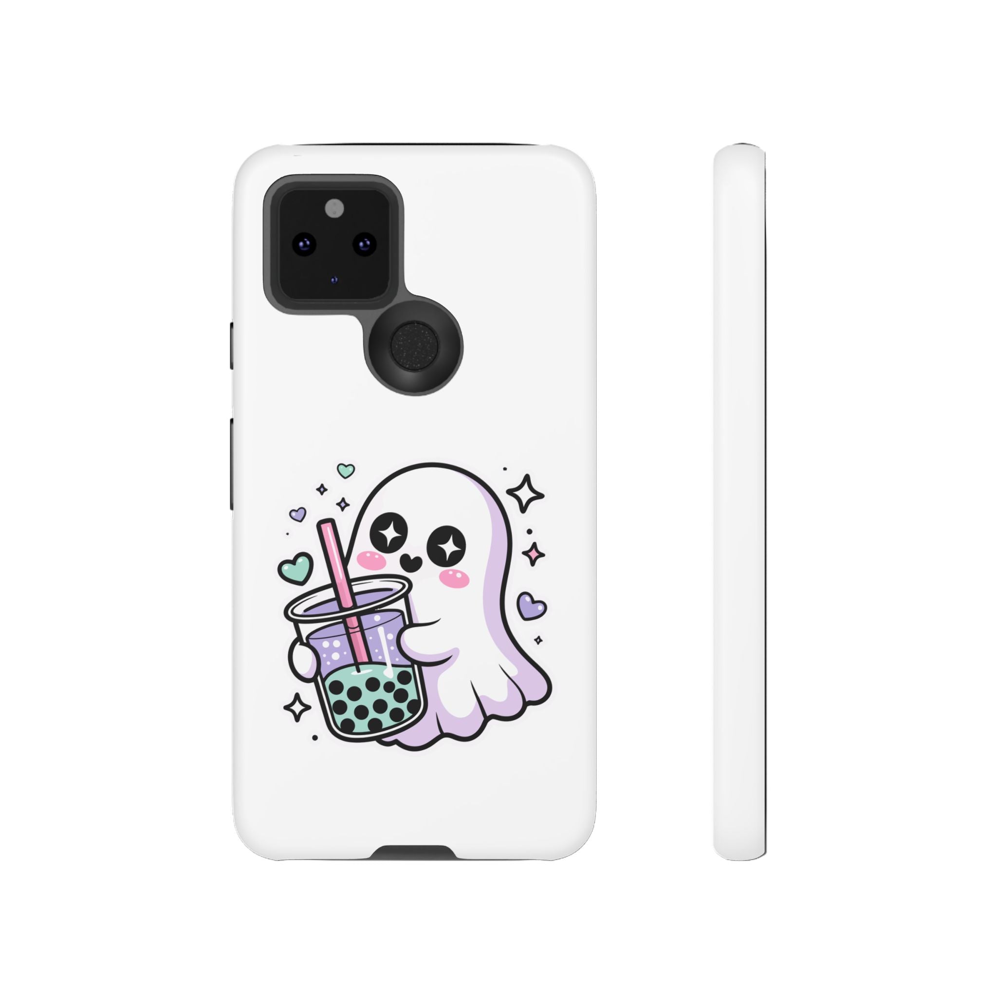 Cute Ghost Boba Phone Case – Kawaii Bubble Tea Ghost Cover | Spooky Cute Aesthetic Case