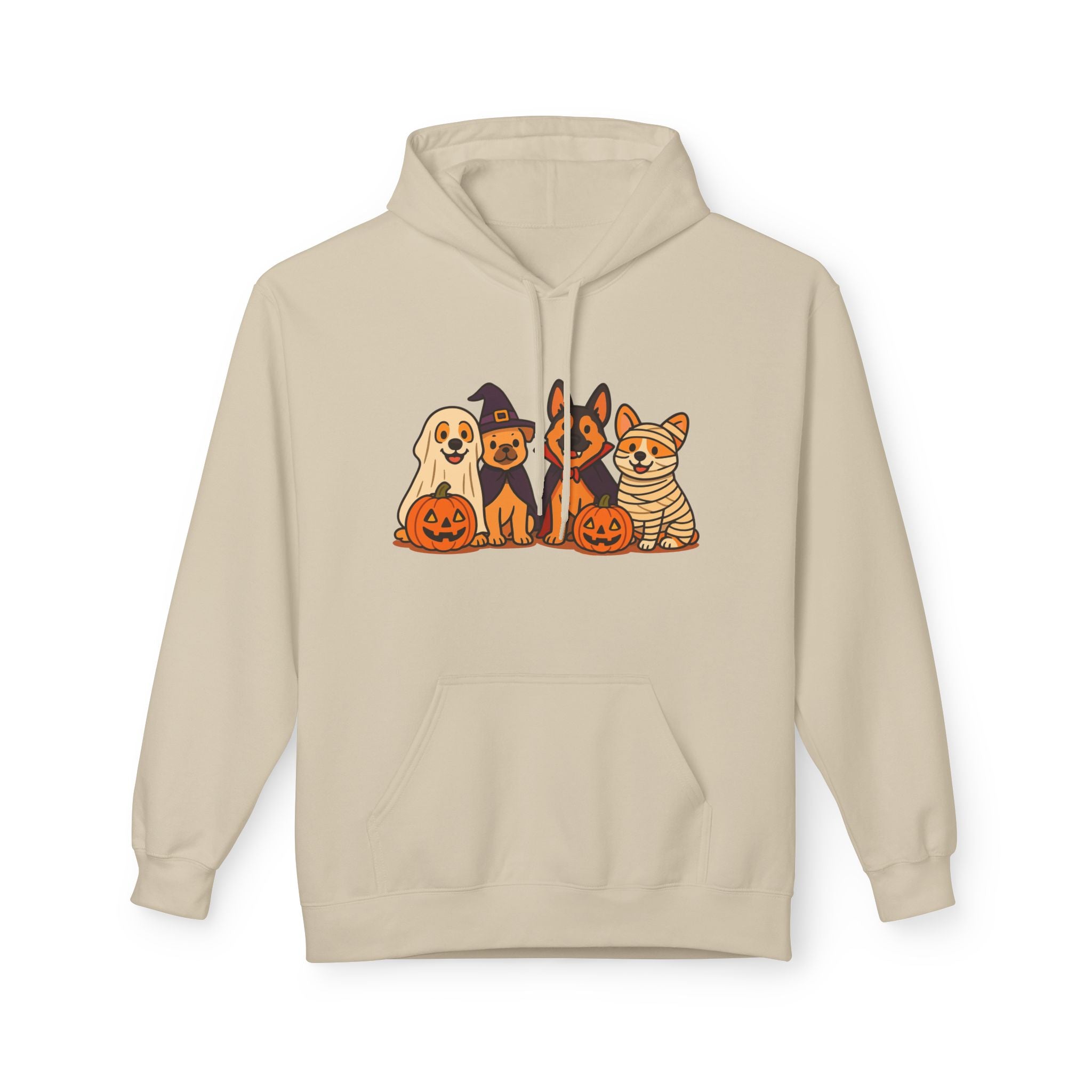 Halloween Pets Hoodie — Cute Dogs & Cat with Pumpkins