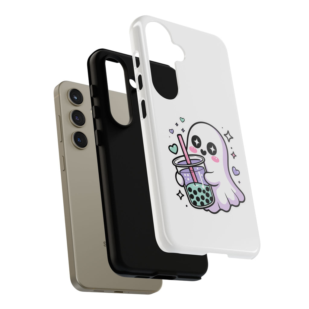 Cute Ghost Boba Phone Case – Kawaii Bubble Tea Ghost Cover | Spooky Cute Aesthetic Case