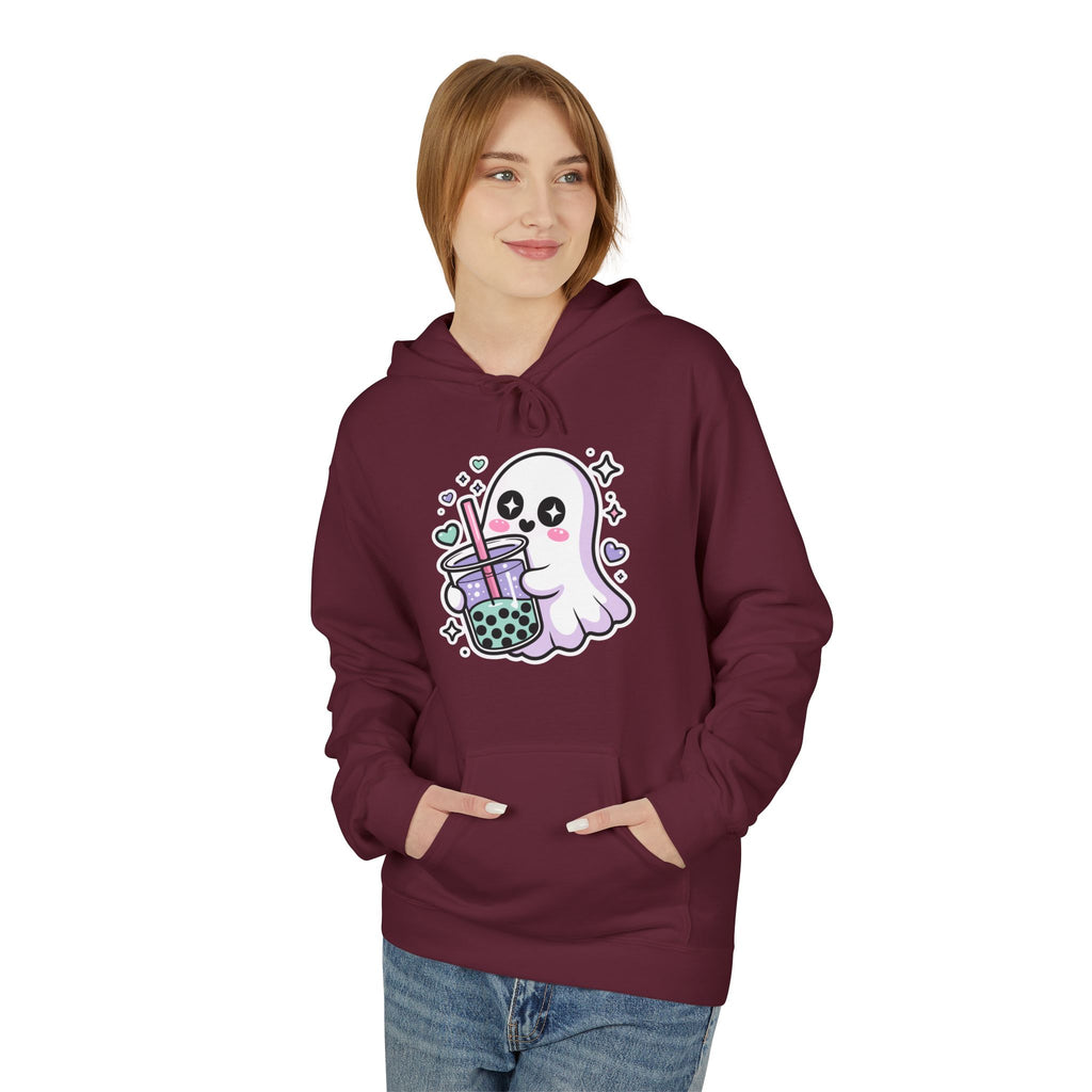 Cute Ghost Boba Tea Hoodie – Kawaii Ghost Bubble Tea Hoodie | Funny Spooky Cute Graphic Hoodie