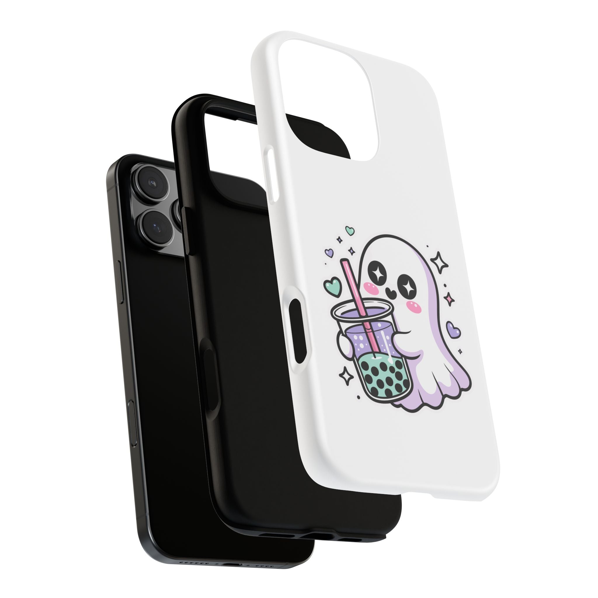 Cute Ghost Boba Phone Case – Kawaii Bubble Tea Ghost Cover | Spooky Cute Aesthetic Case