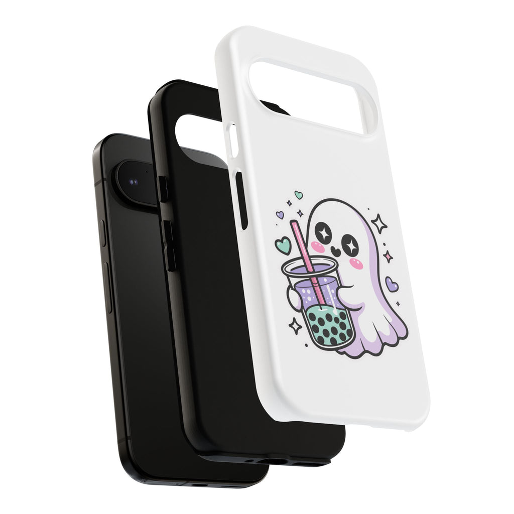 Cute Ghost Boba Phone Case – Kawaii Bubble Tea Ghost Cover | Spooky Cute Aesthetic Case