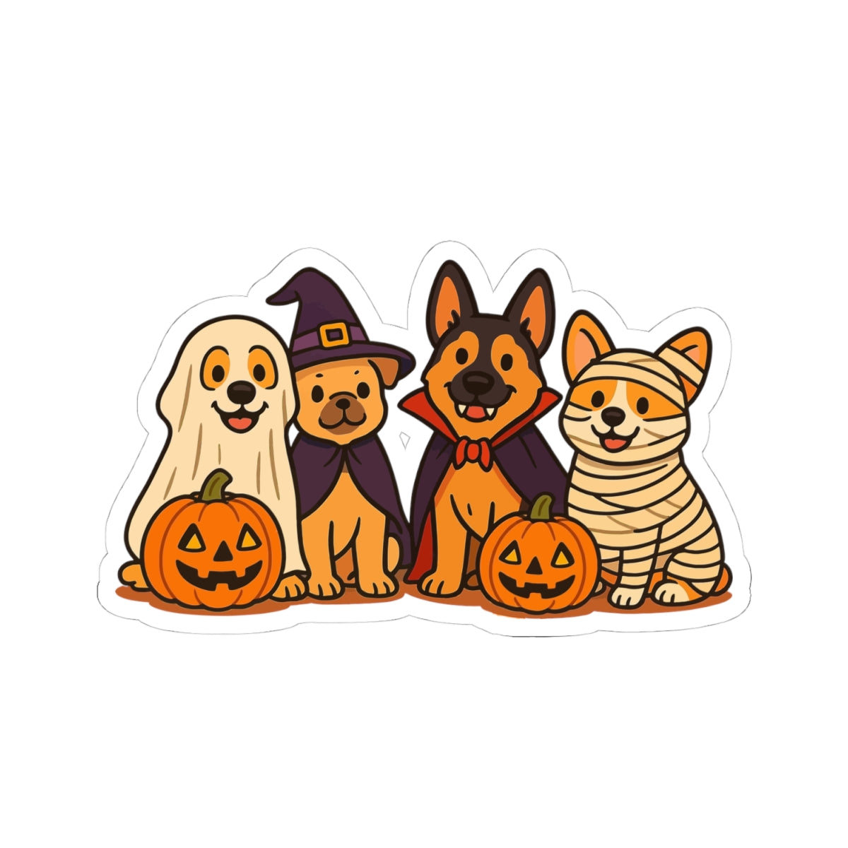 Dog Halloween Sticker – Happy Howl-O-Ween Dog Costume Vinyl Decal | Cute Pet Halloween Sticker