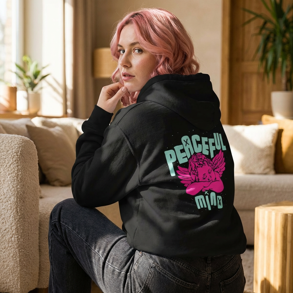 Retro Angel Graphic Hoodie – Pastel Aesthetic Unisex Hoodie | Cute Angel Hoodie | Bella Canvas 3001 Streetwear