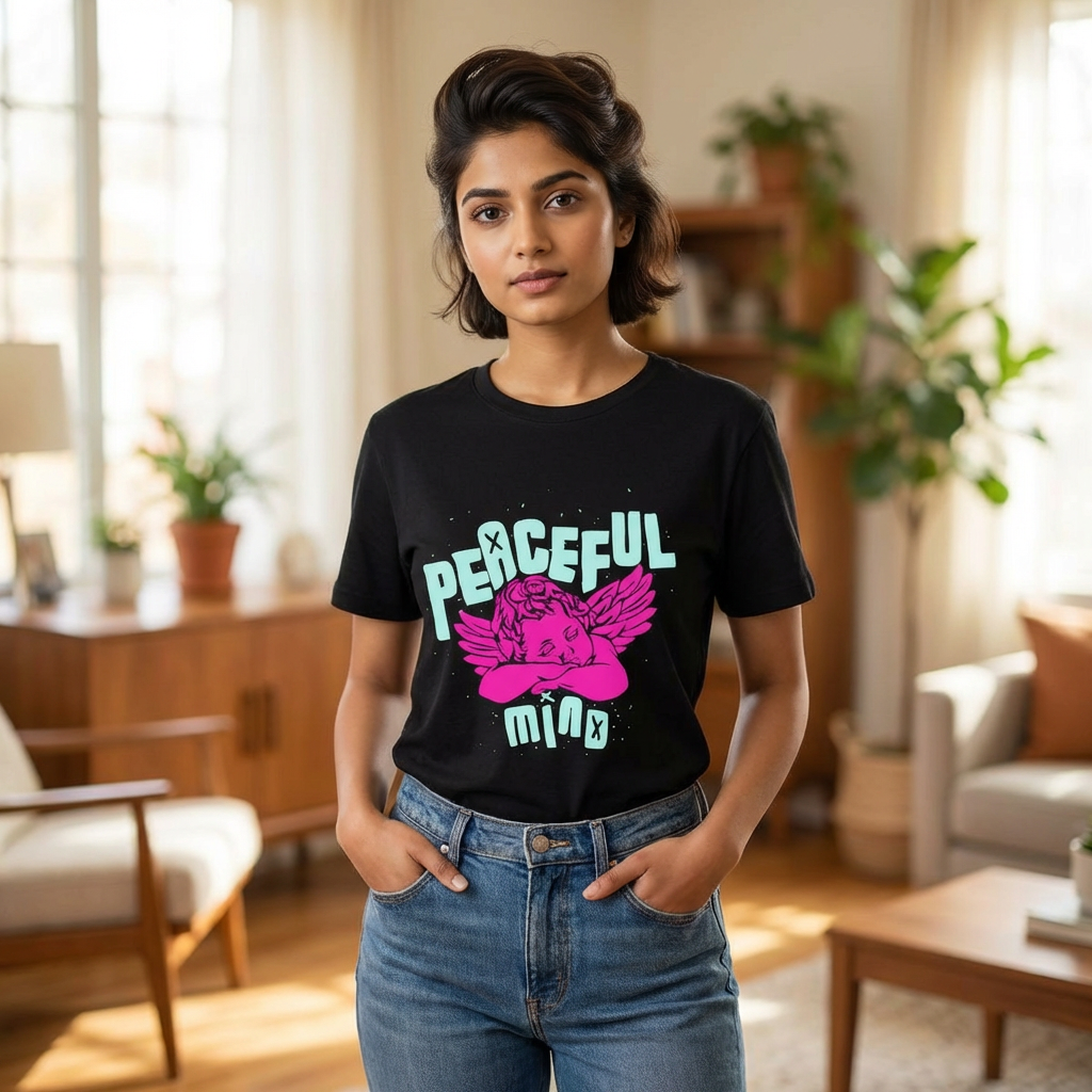 Retro Angel Graphic T-Shirt – Pastel Aesthetic Unisex Tee | Cute Angel Shirt | Bella Canvas 3001 Streetwear