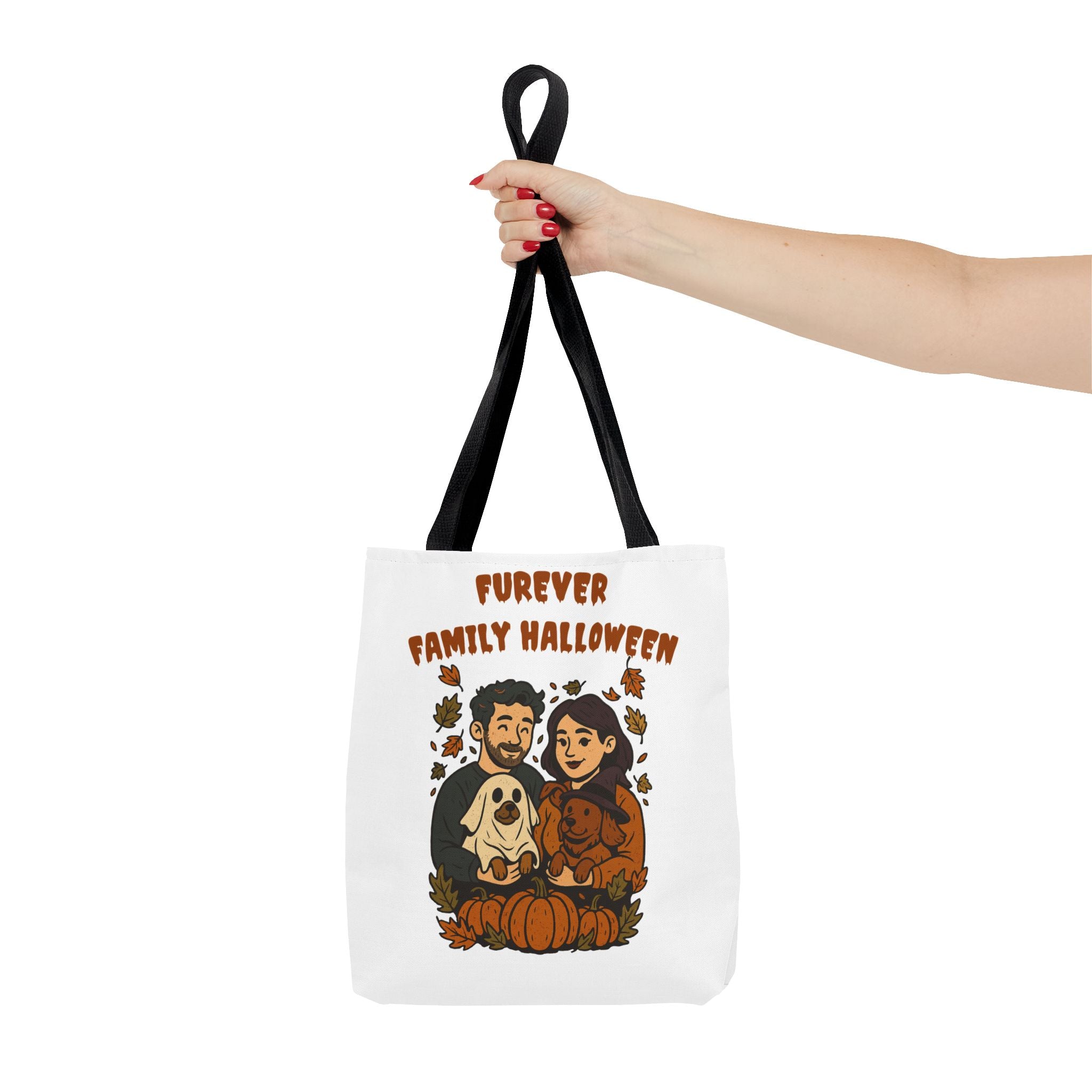 Halloween Dog Tote Bag — Dog Lover “Furever Family Halloween” Autumn Pumpkin Pet Tote