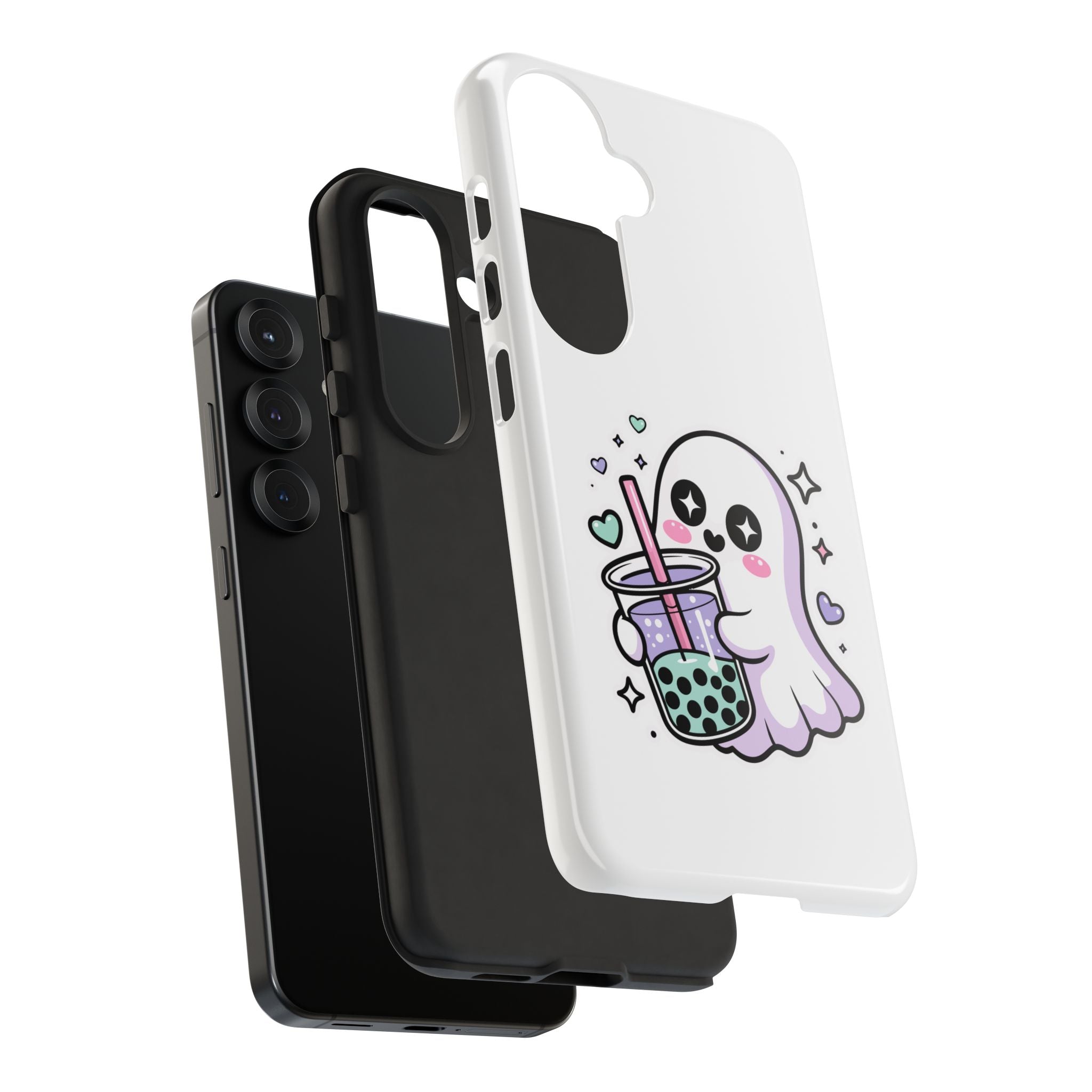 Cute Ghost Boba Phone Case – Kawaii Bubble Tea Ghost Cover | Spooky Cute Aesthetic Case