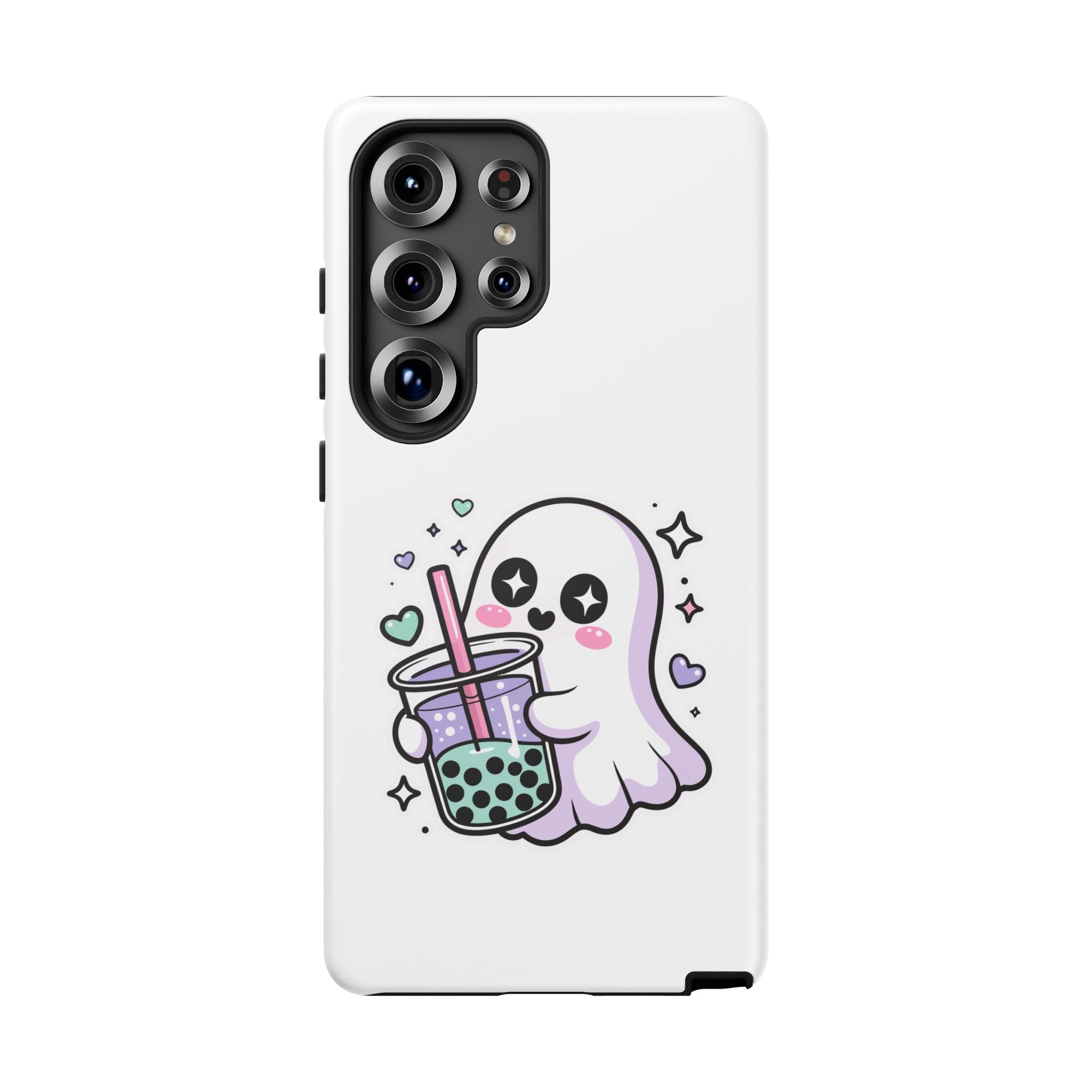 Cute Ghost Boba Phone Case – Kawaii Bubble Tea Ghost Cover | Spooky Cute Aesthetic Case