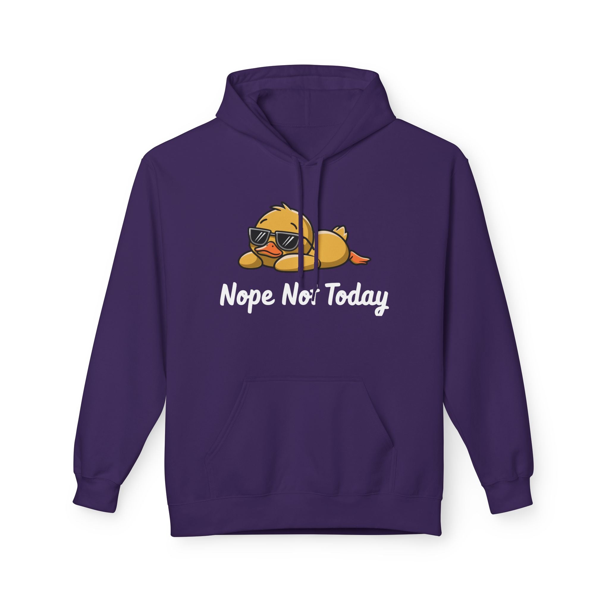 Funny Duck Graphic Hoodie – “Nope. Not Today.” Lazy Animal Meme wear | Cute Duck Illustration Hoodie | Aesthetic Streetwear