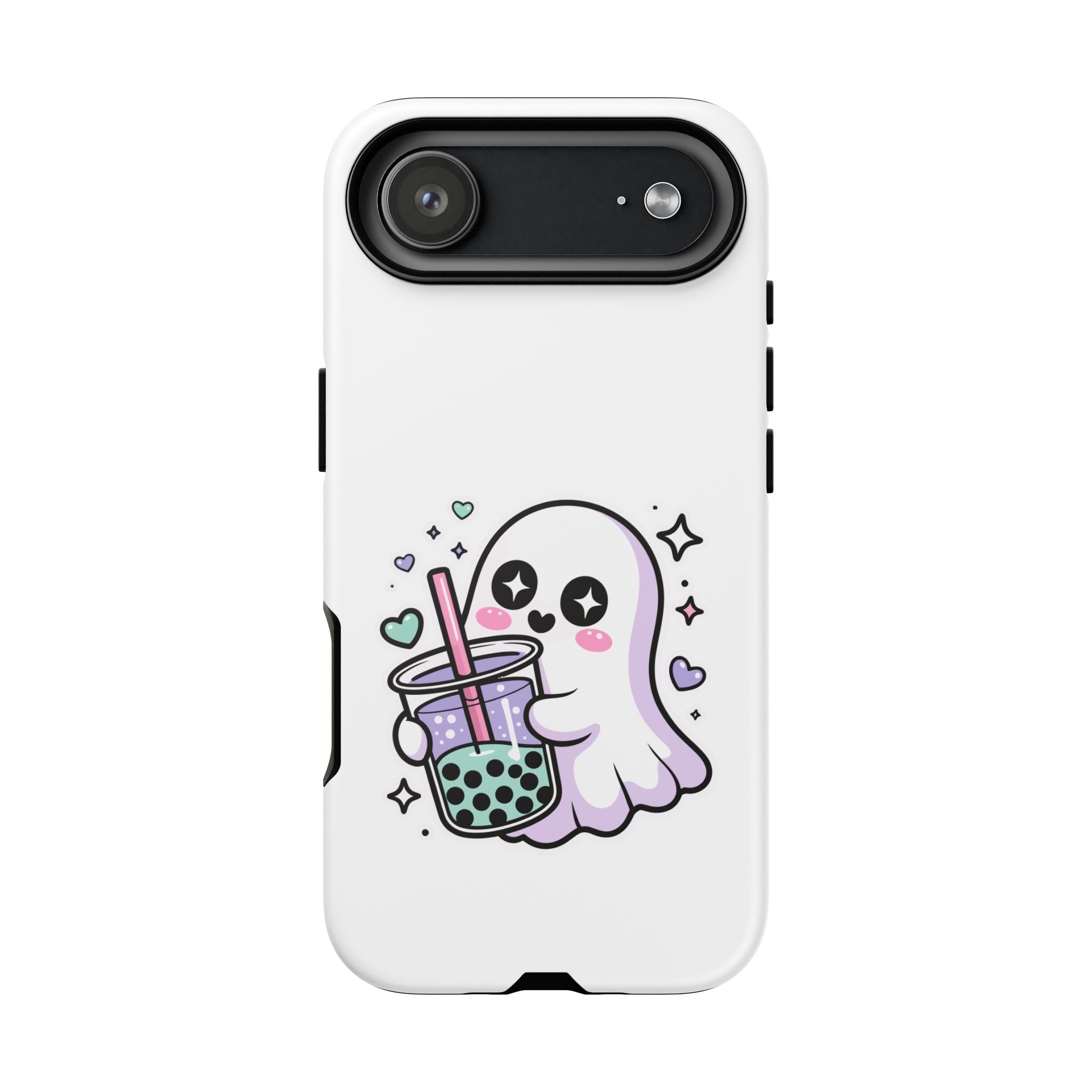 Cute Ghost Boba Phone Case – Kawaii Bubble Tea Ghost Cover | Spooky Cute Aesthetic Case
