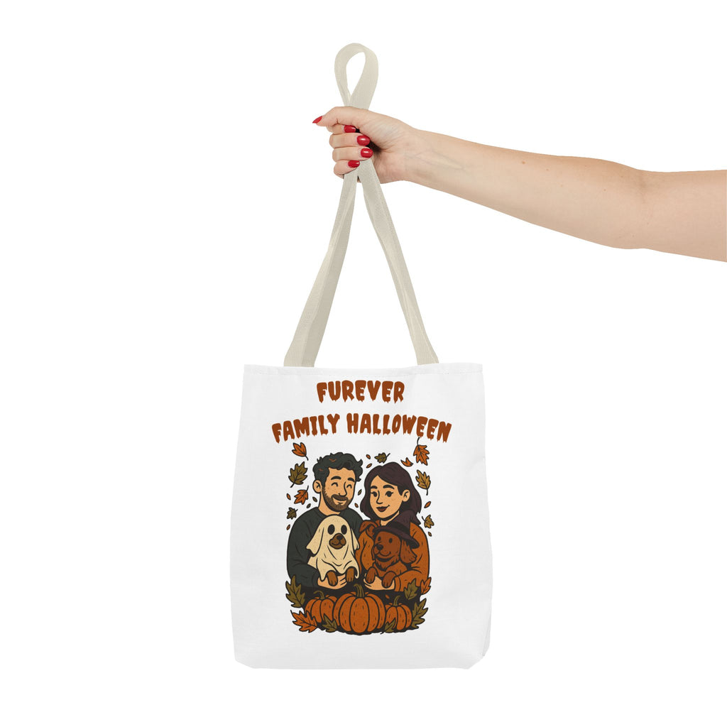 Halloween Dog Tote Bag — Dog Lover “Furever Family Halloween” Autumn Pumpkin Pet Tote