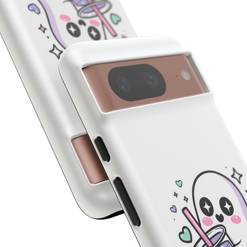 Cute Ghost Boba Phone Case – Kawaii Bubble Tea Ghost Cover | Spooky Cute Aesthetic Case