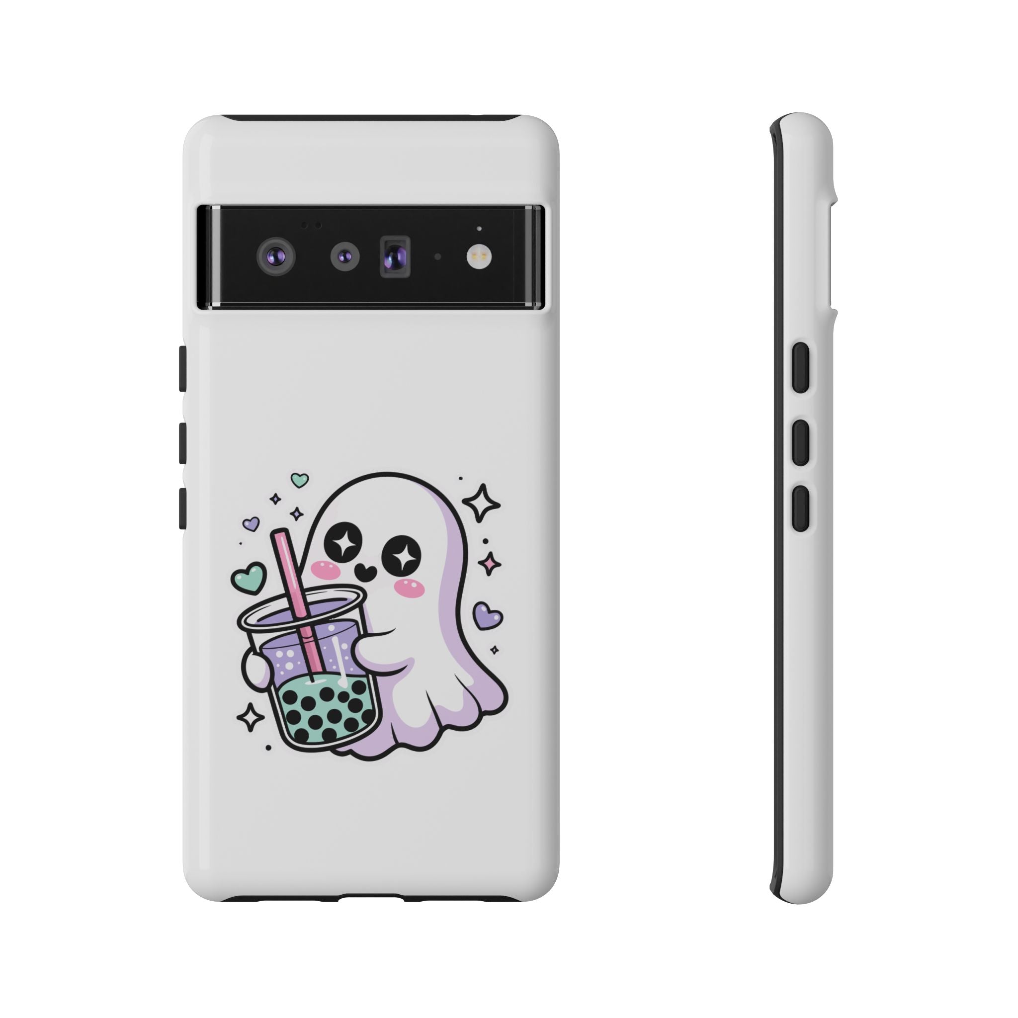 Cute Ghost Boba Phone Case – Kawaii Bubble Tea Ghost Cover | Spooky Cute Aesthetic Case