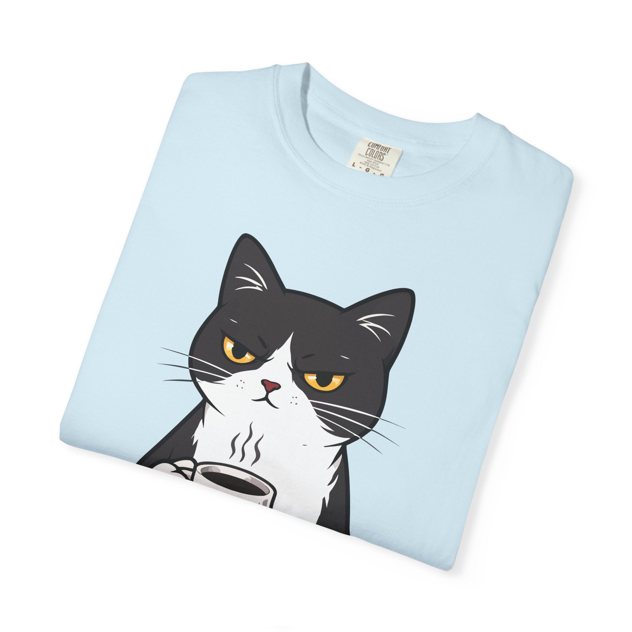 Funny Cat Coffee T-Shirt – “Coffee Because Murder Is Wrong” | Sarcastic Cat Lover Graphic Tee