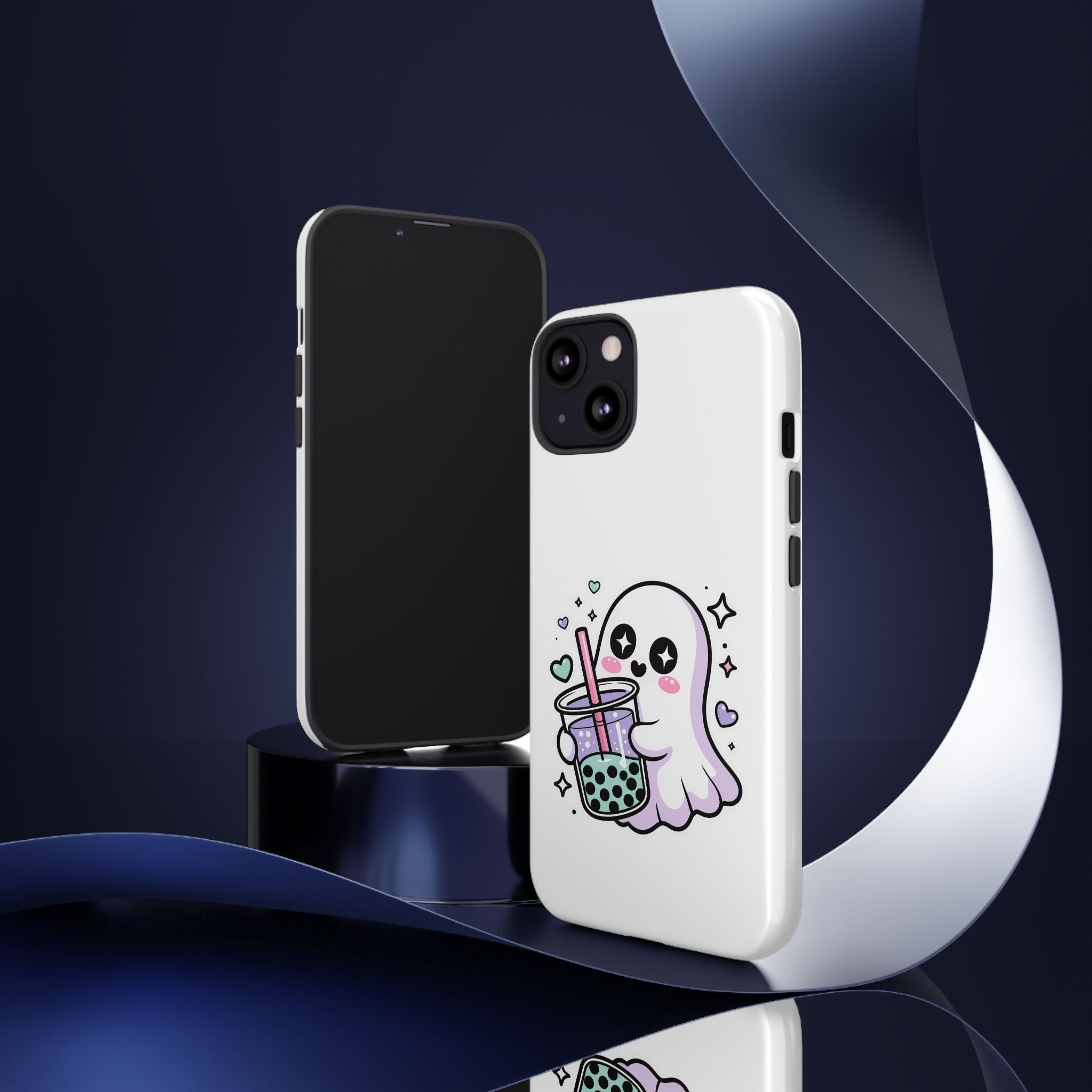 Cute Ghost Boba Phone Case – Kawaii Bubble Tea Ghost Cover | Spooky Cute Aesthetic Case
