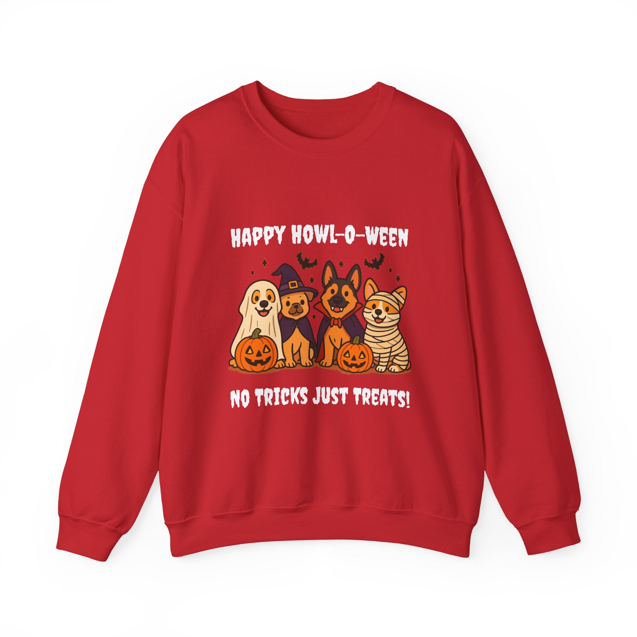 Funny Dog Halloween Sweatshirt – Happy Howl-O-Ween Dog Costume Graphic Sweatshirt | Cute Dog Halloween Party Sweatshirt
