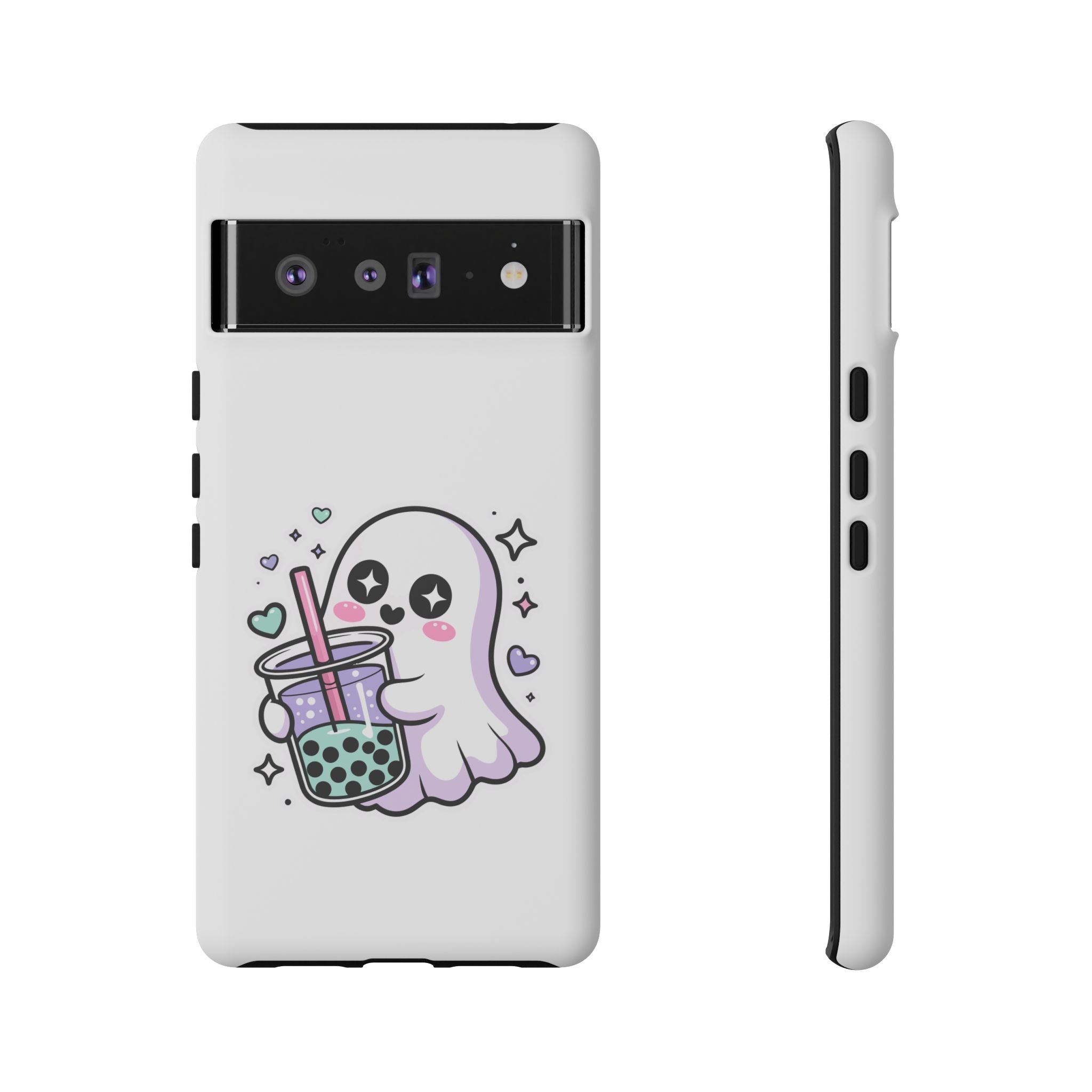 Cute Ghost Boba Phone Case – Kawaii Bubble Tea Ghost Cover | Spooky Cute Aesthetic Case