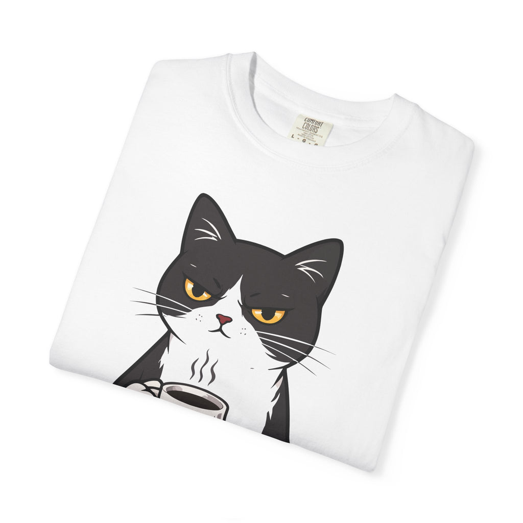 Funny Cat Coffee T-Shirt – “Coffee Because Murder Is Wrong” | Sarcastic Cat Lover Graphic Tee