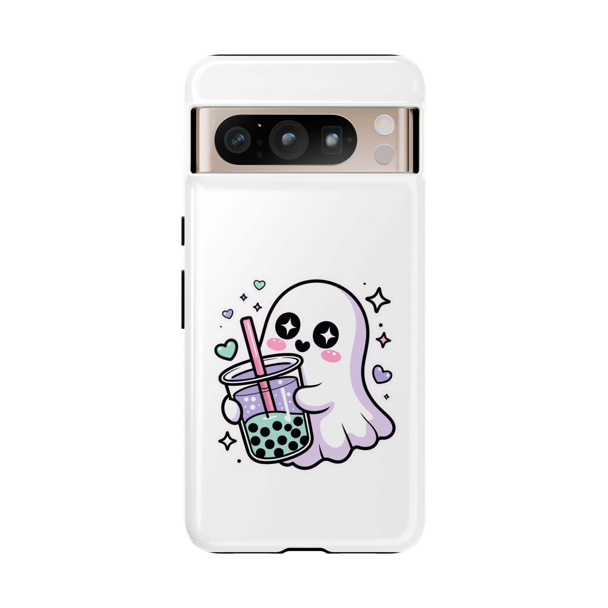Cute Ghost Boba Phone Case – Kawaii Bubble Tea Ghost Cover | Spooky Cute Aesthetic Case