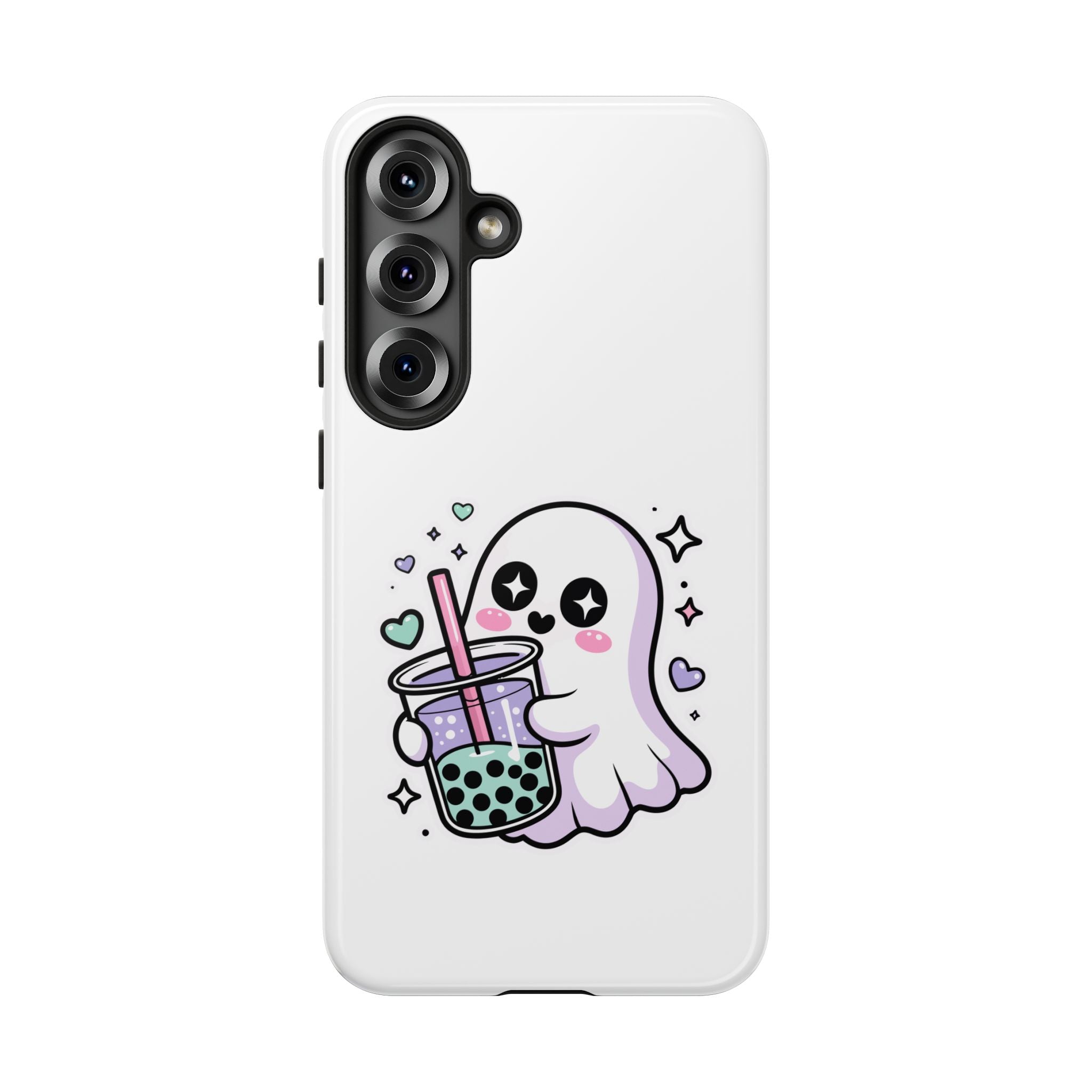 Cute Ghost Boba Phone Case – Kawaii Bubble Tea Ghost Cover | Spooky Cute Aesthetic Case